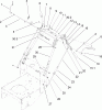 Rasenmäher für Großflächen 30438 - Toro Mid-Size ProLine Mower, Pistol Grip, Gear Drive, 17 HP, 52" Side Discharge Deck (SN: 240000001 - 240999999) (2004) Listas de piezas de repuesto y dibujos UPPER HANDLE ASSEMBLY