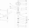 Rasenmäher für Großflächen 30518 - Toro Mid-Size ProLine Mower, Pistol Grip, Gear Drive, 13 HP, 32" Side Discharge Deck (SN: 250000001 - 250999999) (2005) Listas de piezas de repuesto y dibujos SPINDLE, BLADE AND BELT ASSEMBLY