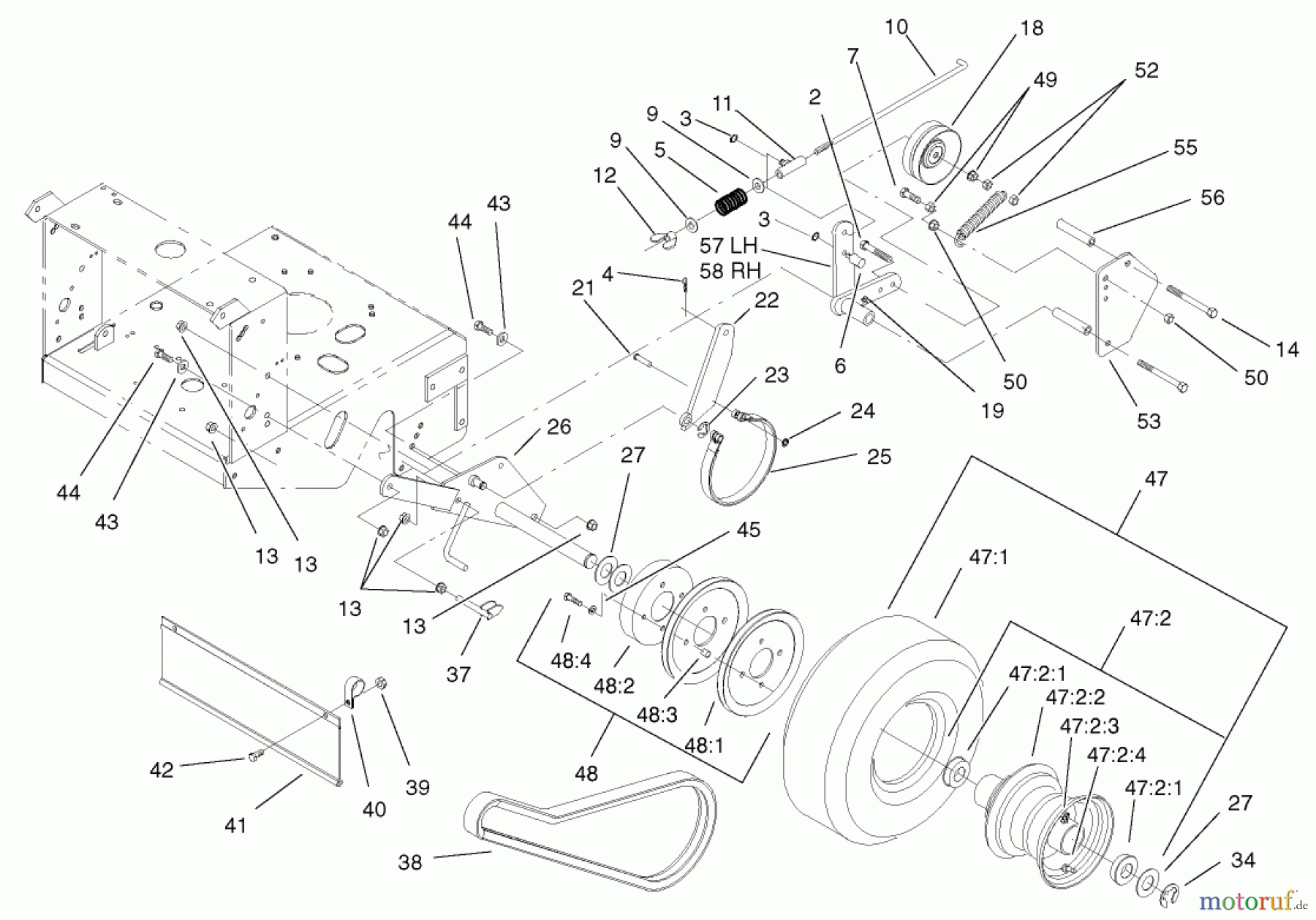  Rasenmäher für Großflächen 30523 - Toro Mid-Size ProLine Mower, Pistol Grip, Gear Drive, 15 hp, 48