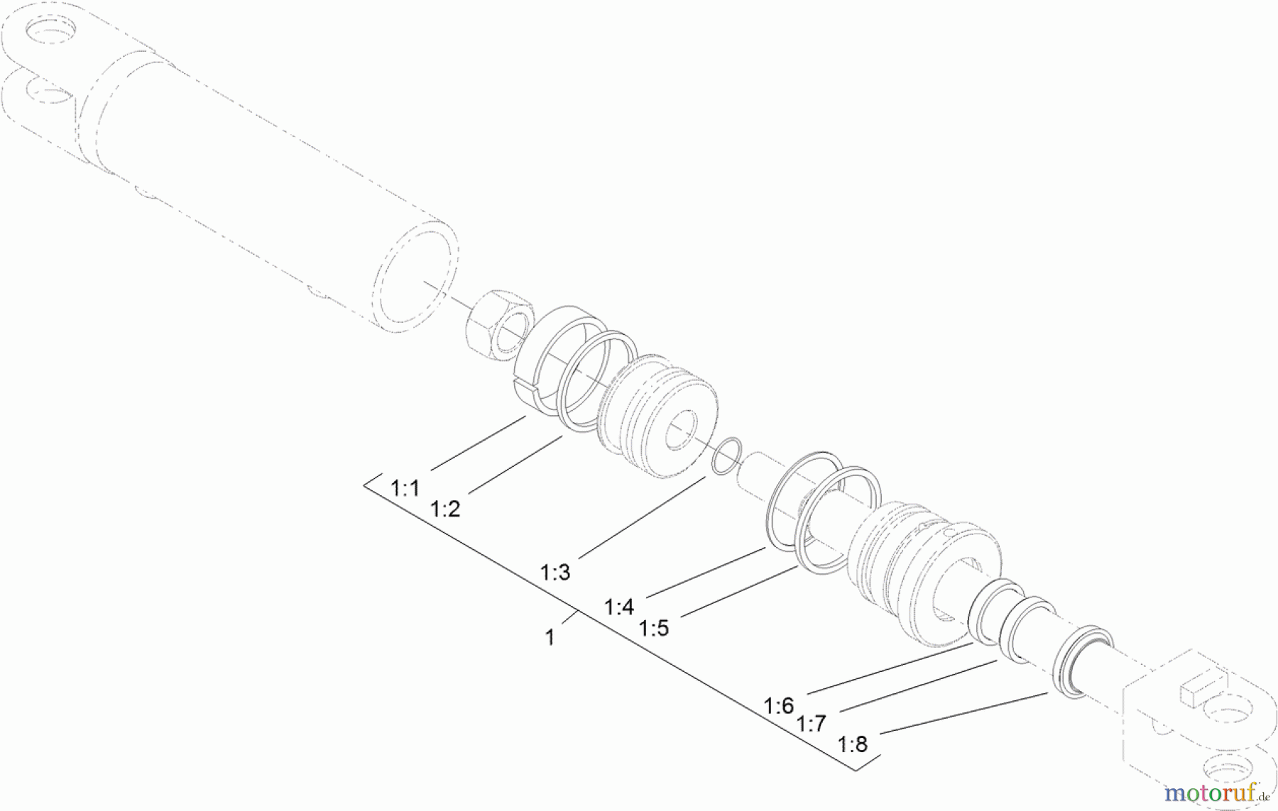  Compact Utility Attachments 22521 - Toro Grapple Rake, Dingo Compact Utility Loaders (SN: 314000001 - 314999999) (2014) HYDRAULIC CYLINDER ASSEMBLY NO. 121-4470