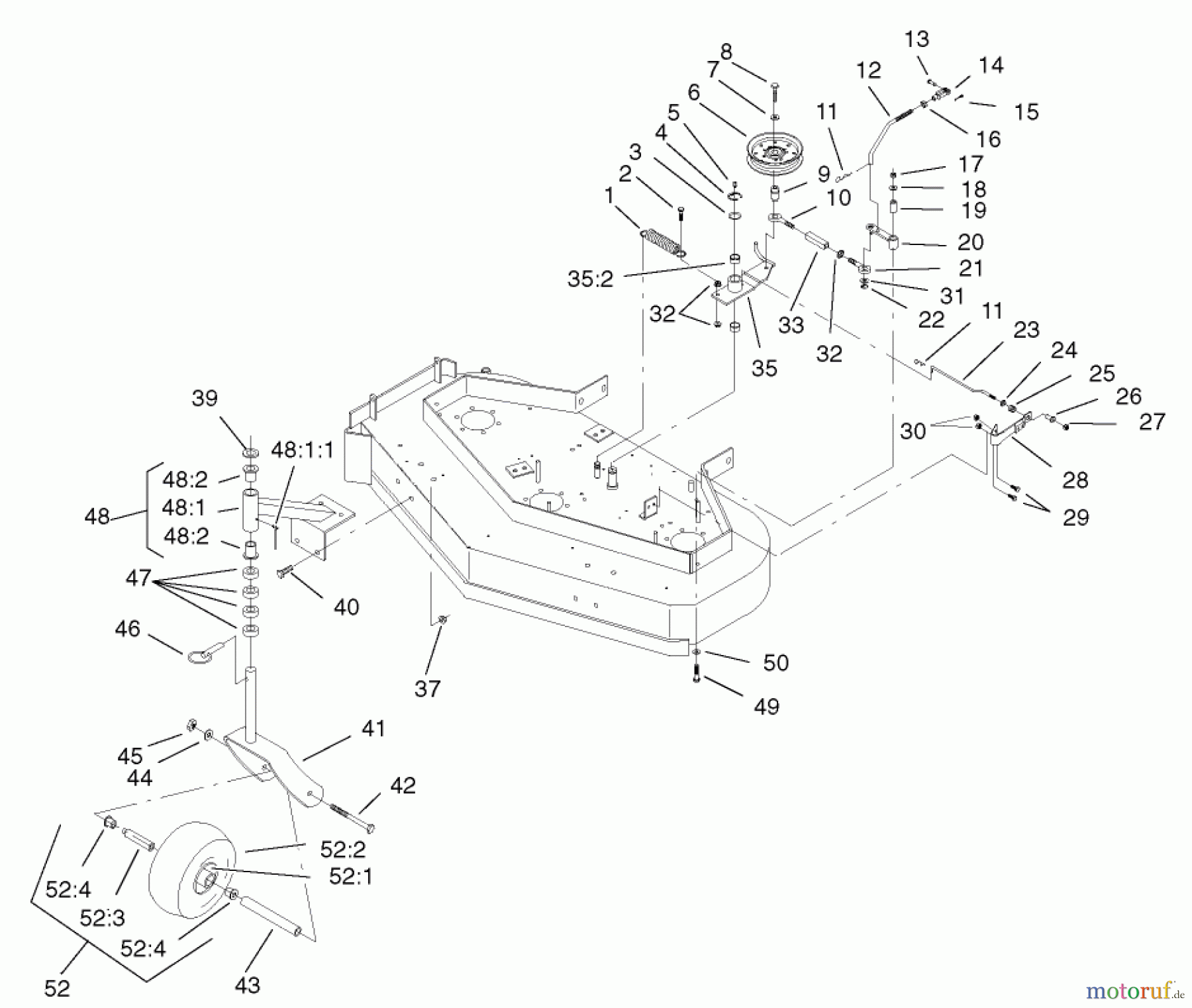  Rasenmäher für Großflächen 30526 - Toro Mid-Size ProLine Mower, Pistol Grip, Hydro Drive, 15 hp, 48