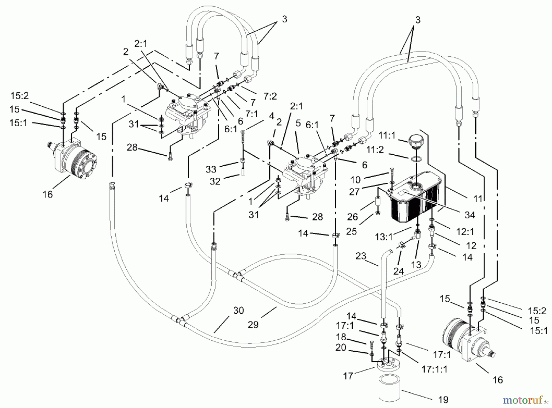  Rasenmäher für Großflächen 30528 - Toro Mid-Size ProLine Mower, Pistol Grip, Hydro Drive, 15 hp, 48