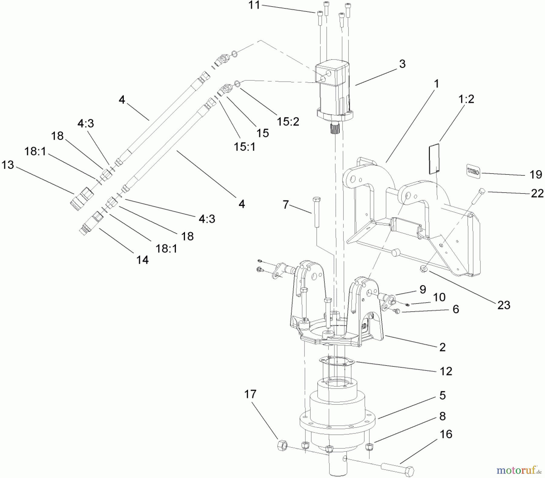  Compact Utility Attachments 22802 - Toro Auger Head, Dingo Compact Utility Loaders (SN: 230000001 - 230999999) (2003) AUGER HEAD ASSEMBLY