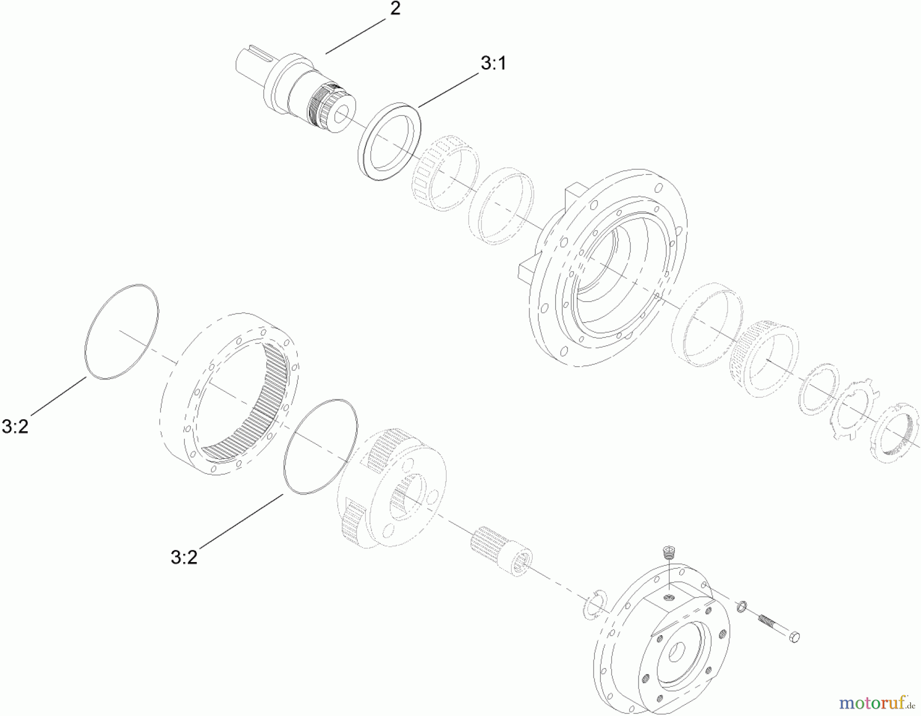  Compact Utility Attachments 22803 - Toro Universal Swivel Auger Head, Dingo Compact Utility Loaders (SN: 260000001 - 260999999) (2006) PLANETARY GEAR ASSEMBLY NO. 105-0311-03