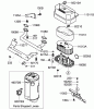 Rasenmäher für Großflächen 30692 - Toro Commercial Walk-Behind Mower, Fixed Deck, T-Bar, Gear Drive, 32" Cutting Unit (SN: 290000001 - 290999999) (2009) Listas de piezas de repuesto y dibujos AIR FILTER AND MUFFLER ASSEMBLY KAWASAKI FH430V-CS25