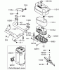 Rasenmäher für Großflächen 39092 - Toro Commercial Walk-Behind Mower, Floating Deck, T-Bar, Gear Drive, 32" Cutting Unit (SN: 280000001 - 280999999) (2008) Listas de piezas de repuesto y dibujos AIR FILTER AND MUFFLER ASSEMBLY KAWASAKI FH430V-AS35