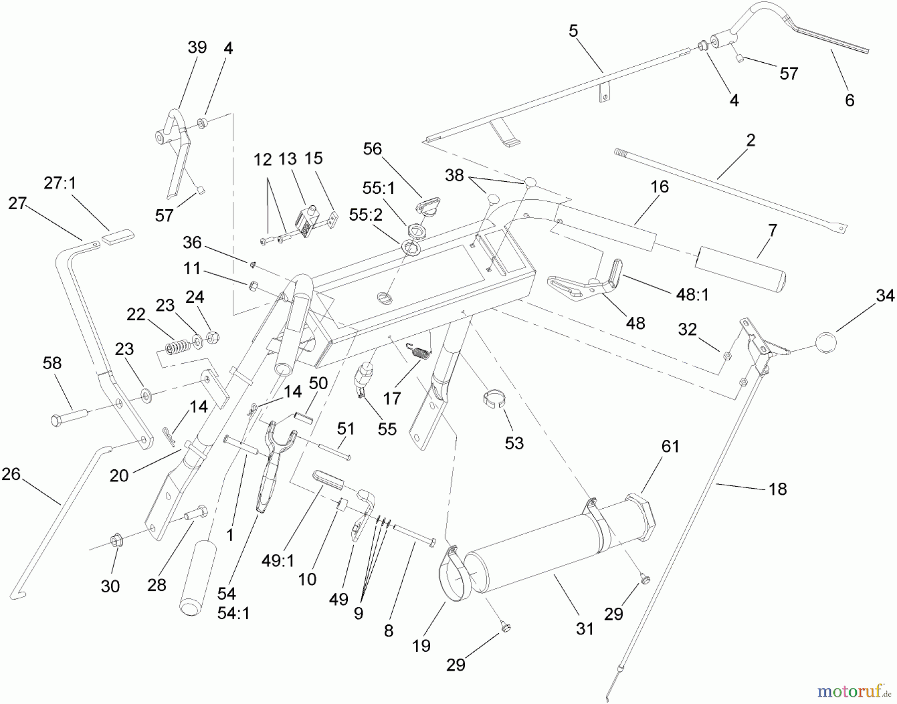  Rasenmäher für Großflächen 39682 - Toro Commercial Walk-Behind Mower, Fixed Deck, Pistol Grip, Gear Drive, 32