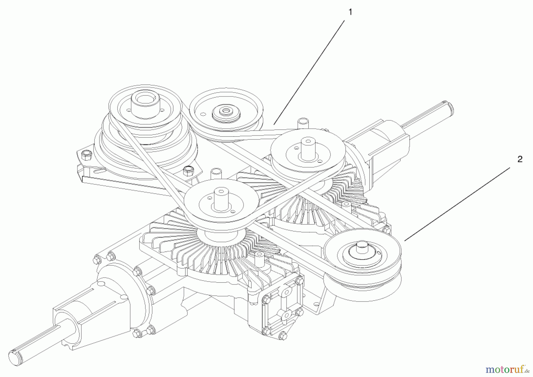  Zerto-Turn Mäher 74105 (Z118) - Toro Z Master Riding Mower (SN: 79000001 - 79999999) (1997) BELT ROUTING