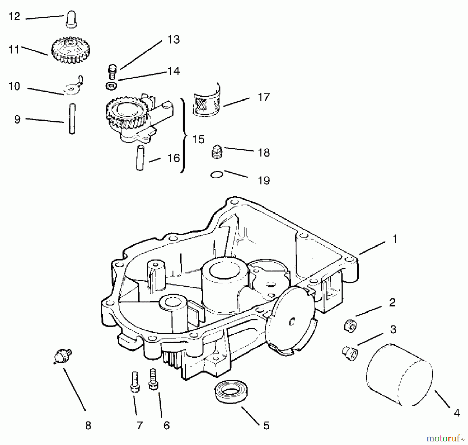  Zerto-Turn Mäher 74105 (Z118) - Toro Z Master Riding Mower (SN: 79000001 - 79999999) (1997) OIL PAN/LUBRICATION