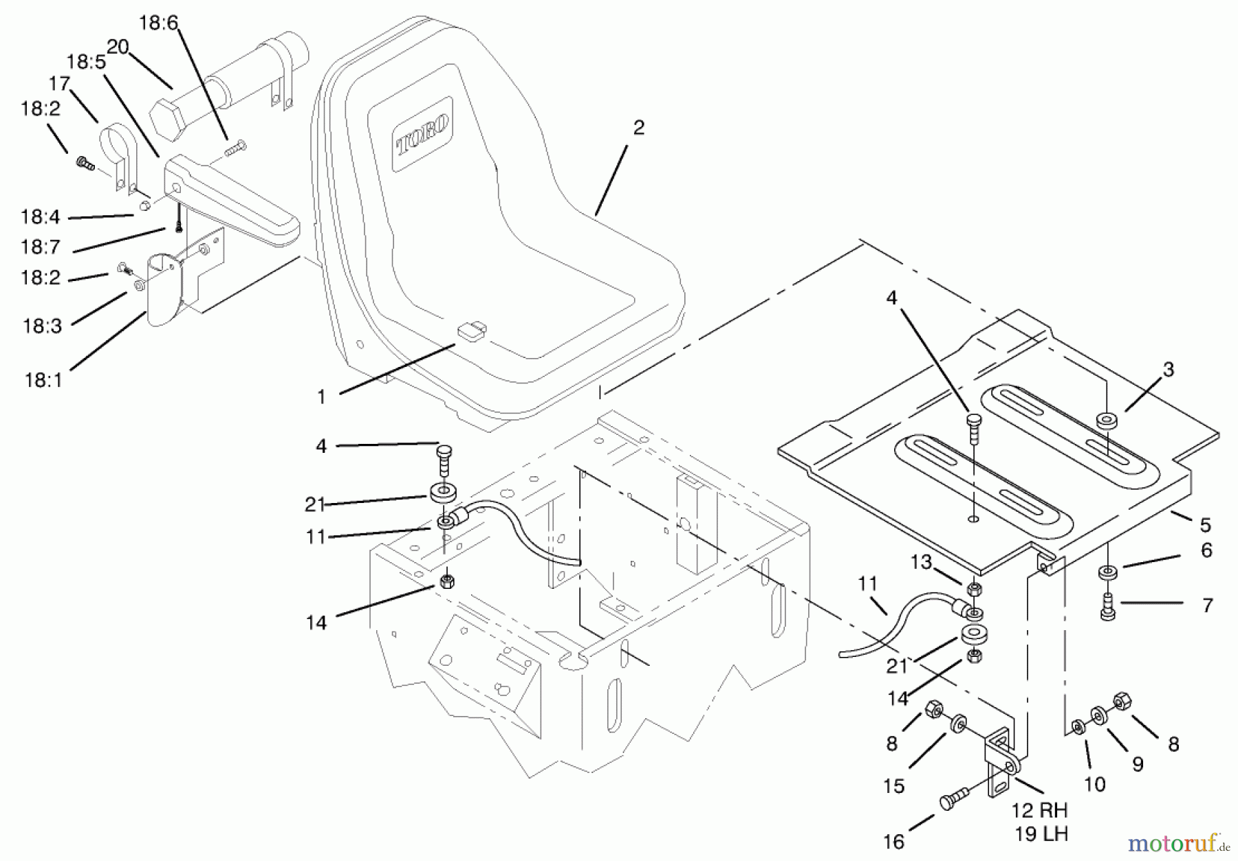  Zerto-Turn Mäher 74105 (Z118) - Toro Z Master Riding Mower (SN: 79000001 - 79999999) (1997) SEAT ASM