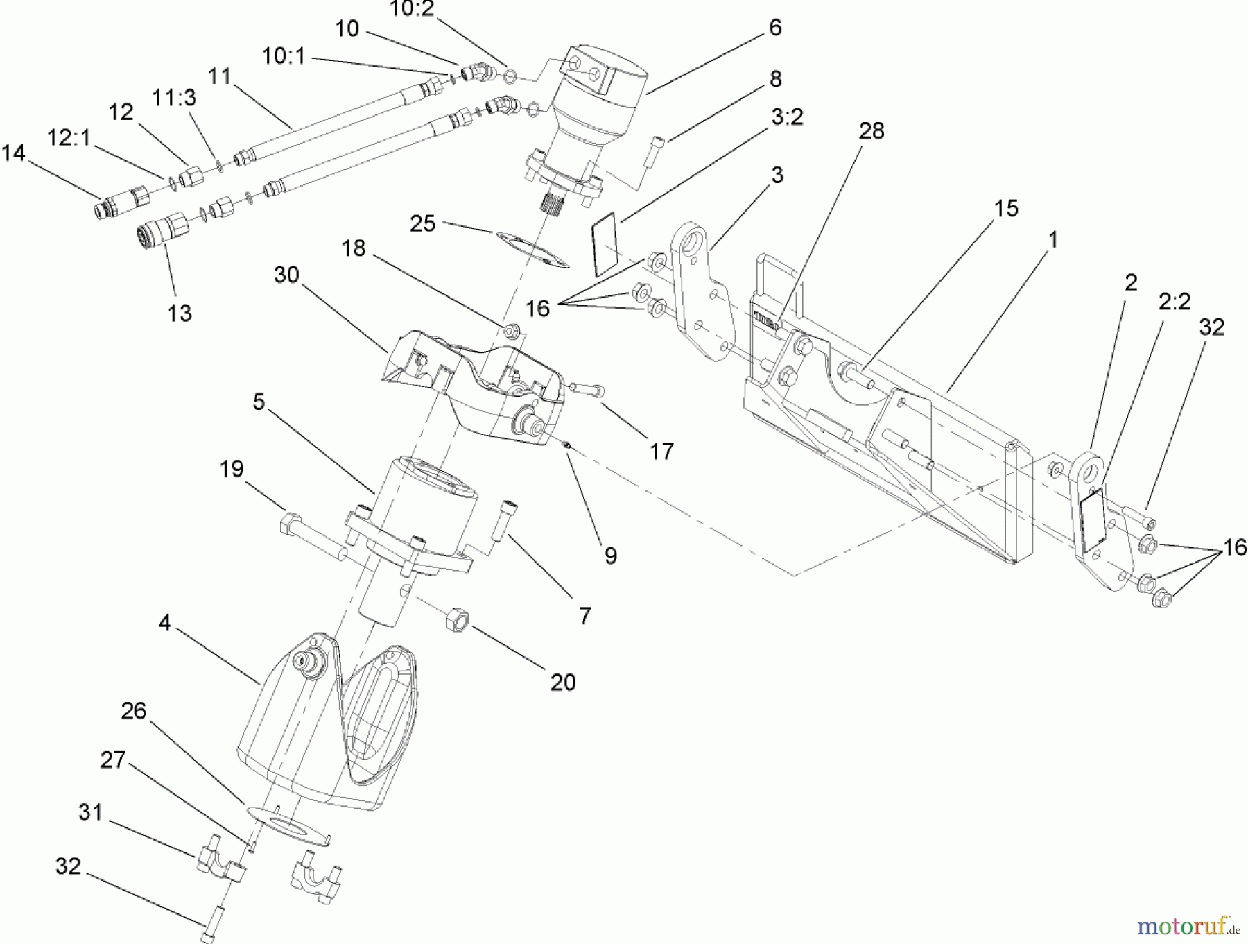  Compact Utility Attachments 22806 - Toro Universal Swivel Auger Head, Dingo Compact Utility Loaders (SN: 312000001 - 312999999) (2012) UNIVERSAL SWIVEL AUGER HEAD ASSEMBLY