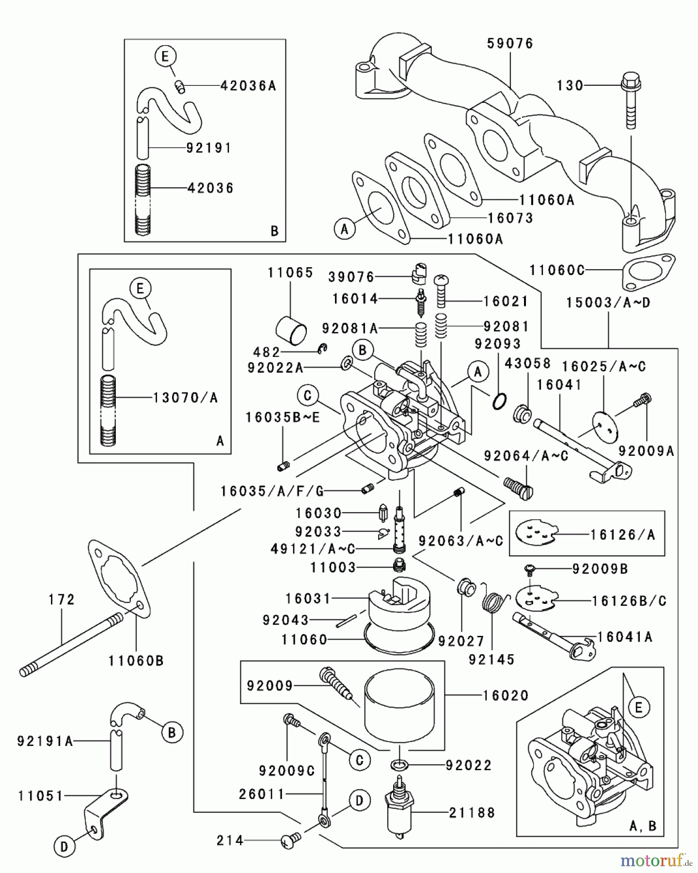  Zerto-Turn Mäher 74176TE (Z147) - Toro Z Master Mower, 112cm SFS Side Discharge Deck (SN: 230000001 - 230006000) (2003) CARBURETOR ASSEMBLY KAWASAKI FH500V-ES10