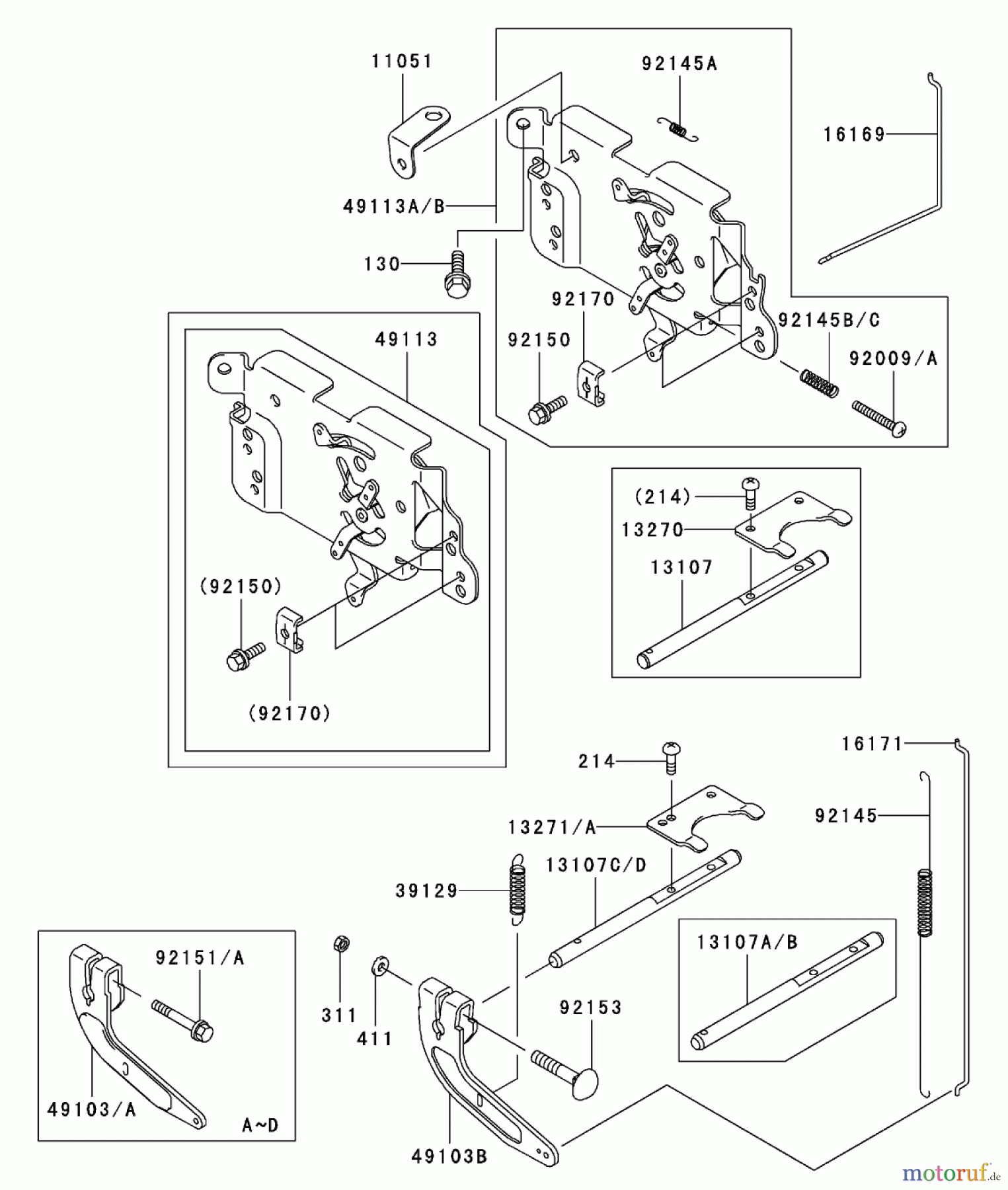  Zerto-Turn Mäher 74176TE (Z147) - Toro Z Master Mower, 112cm SFS Side Discharge Deck (SN: 230007001 - 230999999) (2003) CONTROL EQUIPMENT ASSEMBLY KAWASAKI FH500V-ES10