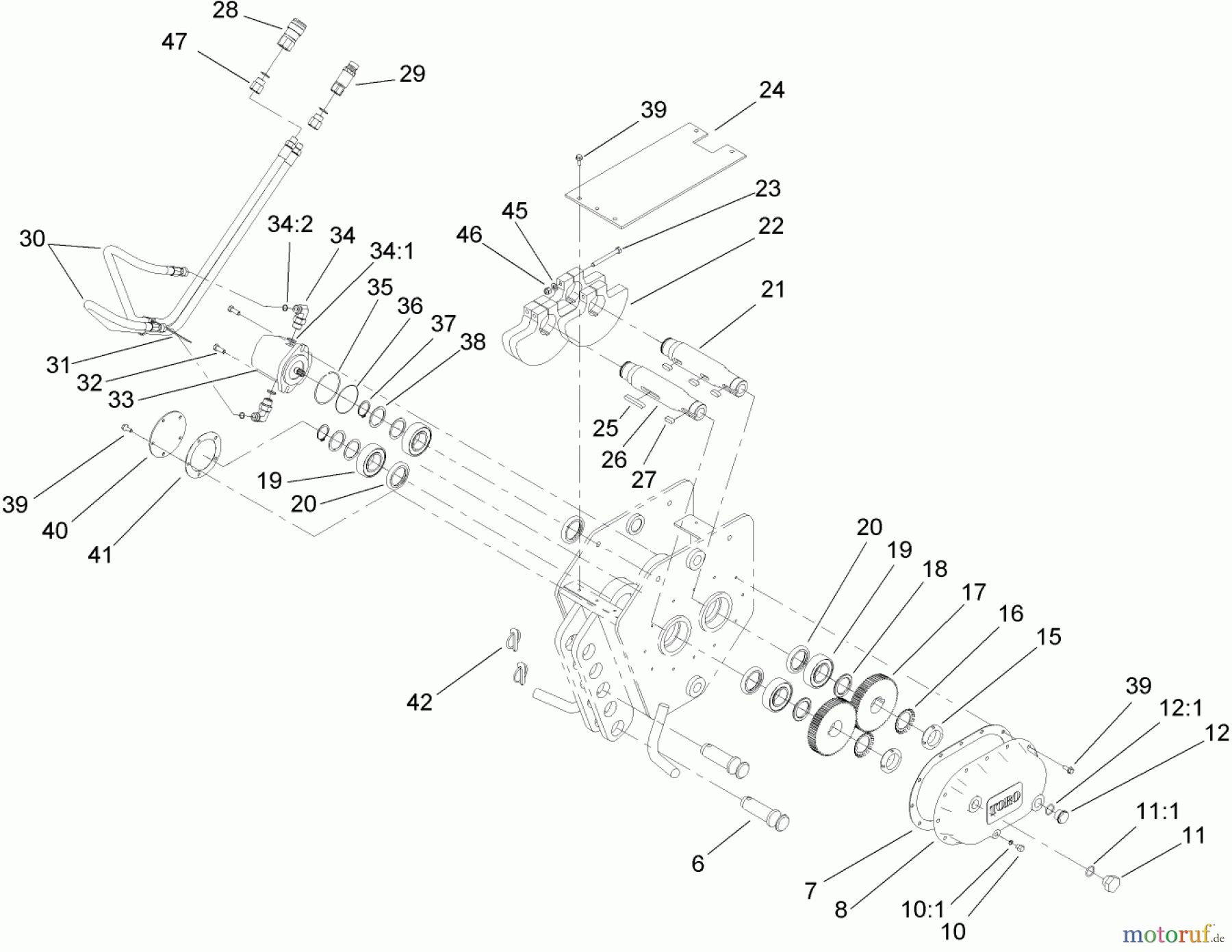  Compact Utility Attachments 22910 - Toro Vibratory Plow, Dingo Compact Utility Loaders (SN: 250000001 - 250999999) (2005) HYDRAULIC ASSEMBLY