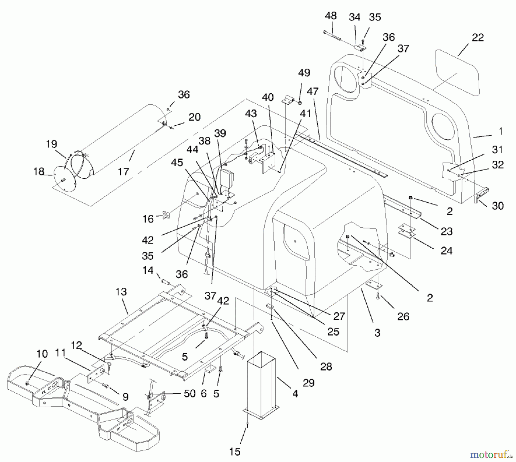  Zerto-Turn Mäher 74191 (Z320) - Toro Z Master 122cm Mower and Bagger (SN: 890160 - 895000) (1998) GRASS BIN AND CHUTE ASM