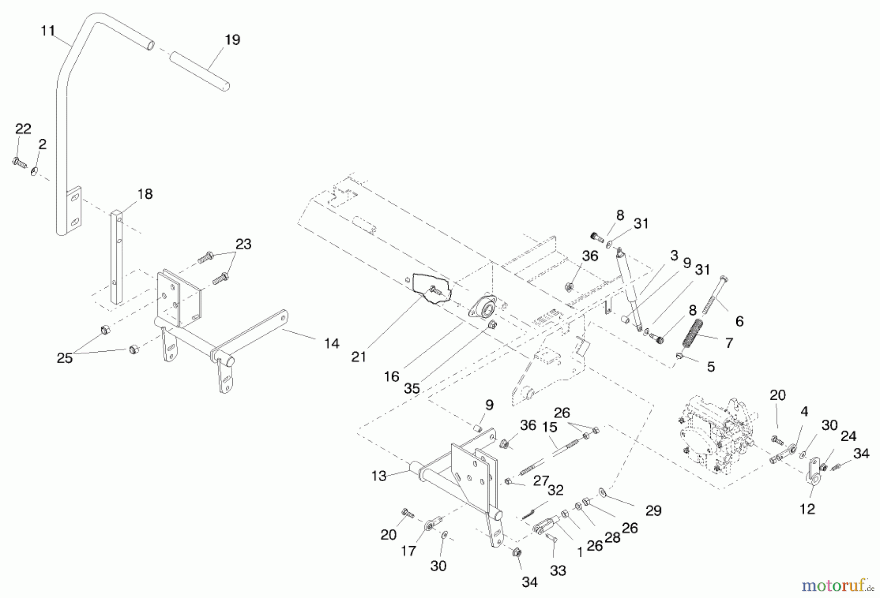  Zerto-Turn Mäher 74200 (Z252) - Toro Z Master Mower (SN: 890001 - 899999) (1998) MOTION CONTROL LEVER