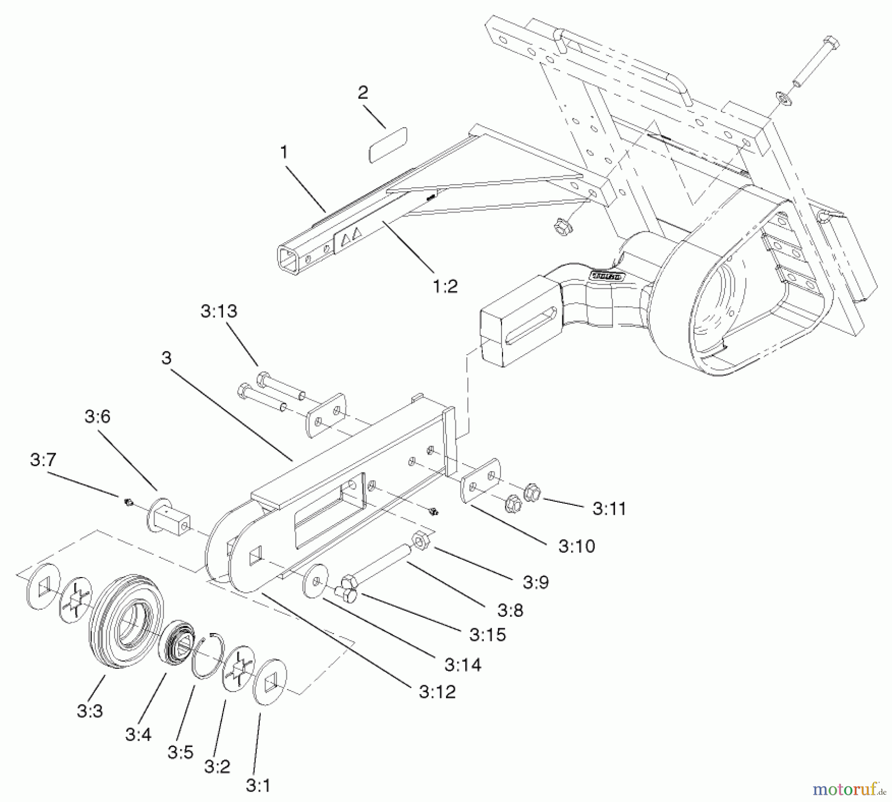  Compact Utility Attachments 22960 - Toro 2ft Trencher Boom and Bar, Dingo and Dingo TX 2- TRENCHER BOOM AND BAR ASSEMBLY