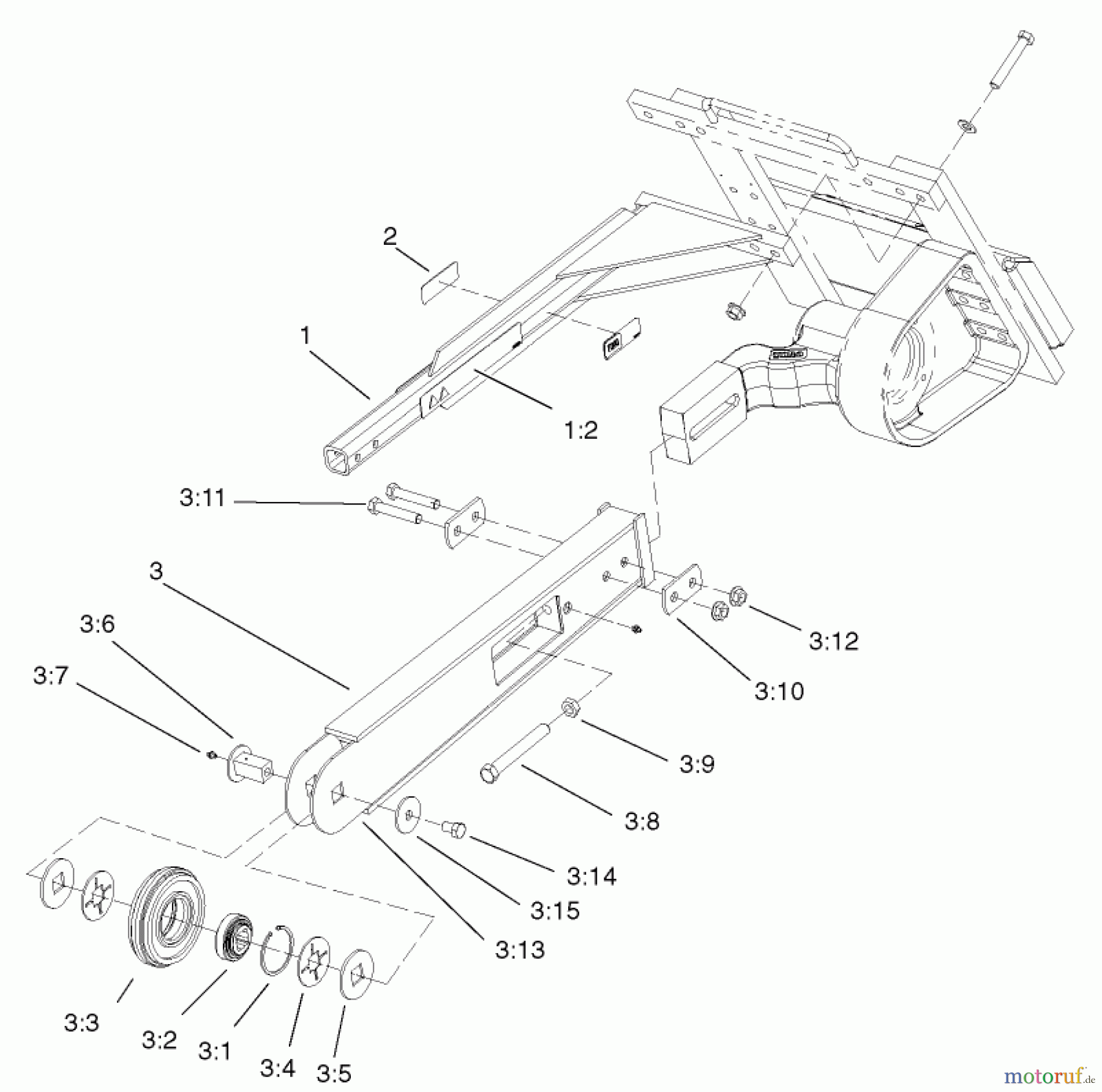  Compact Utility Attachments 22961 - Toro 3ft Trencher Boom and Bar, Dingo and Dingo TX TRENCHER BOOM AND BAR ASSEMBLY