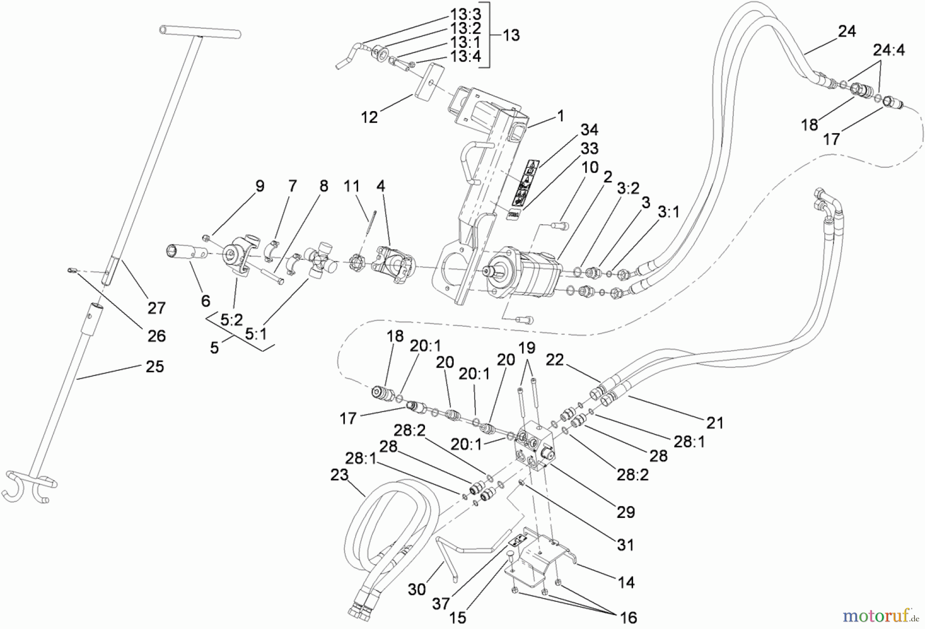  Compact Utility Attachments 22978 - Toro Bore Drive Attachment, TRX Trencher (SN: 313000001 - 313999999) (2013) BORE DRIVE ASSEMBLY