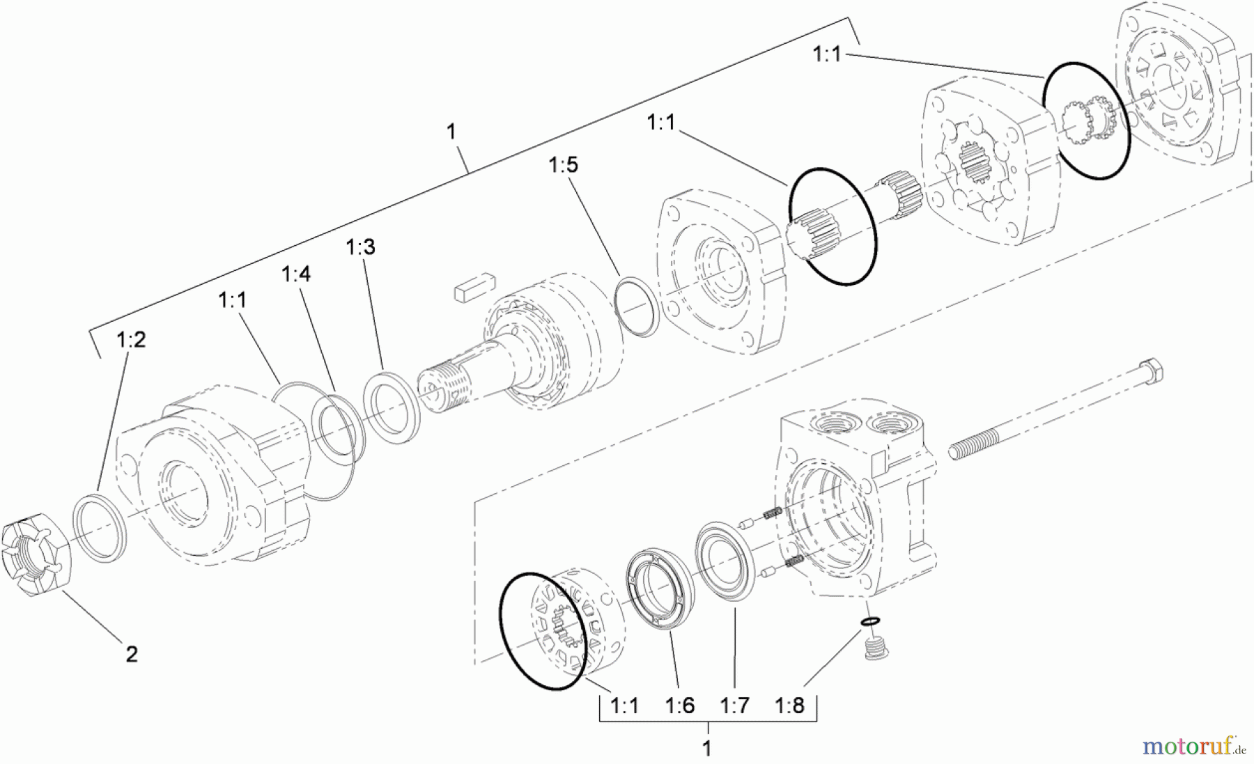  Compact Utility Attachments 22978 - Toro Bore Drive Attachment, TRX Trencher (SN: 314000001 - 314999999) (2014) HYDRAULIC MOTOR ASSEMBLY NO. 117-4037