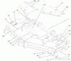 Zerto-Turn Mäher 74212 (Z252L) - Toro Z Master Mower, 62" SFS Side Discharge Deck (SN: 990001 - 991000) (1999) Listas de piezas de repuesto y dibujos DECK, WHEELS AND DEFLECTOR ASSEMBLY