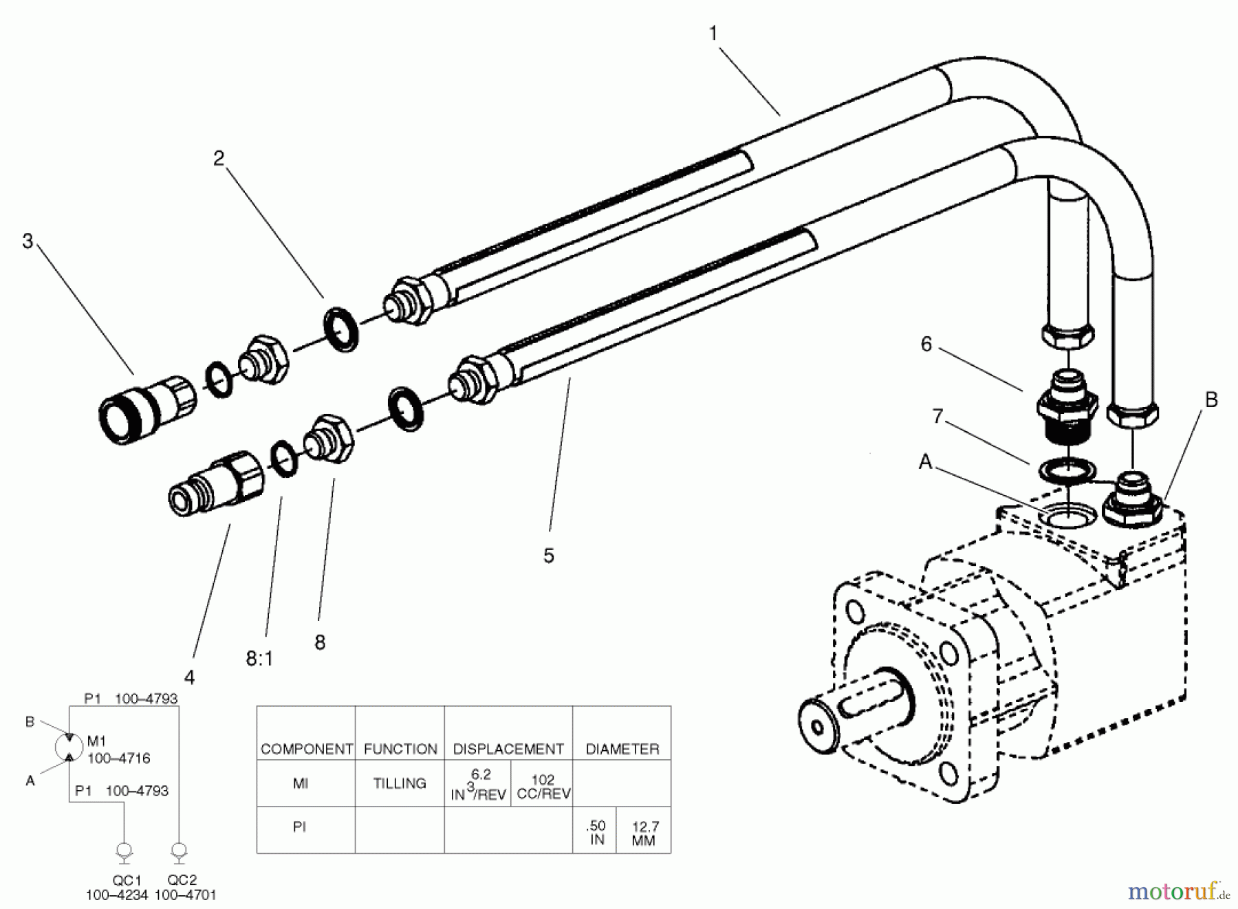  Compact Utility Attachments 23101 - Toro Soil Cultivator, Compact Utility Loaders (SN: 200000001 - 200999999) (2000) HYDRAULIC ASSEMBLY