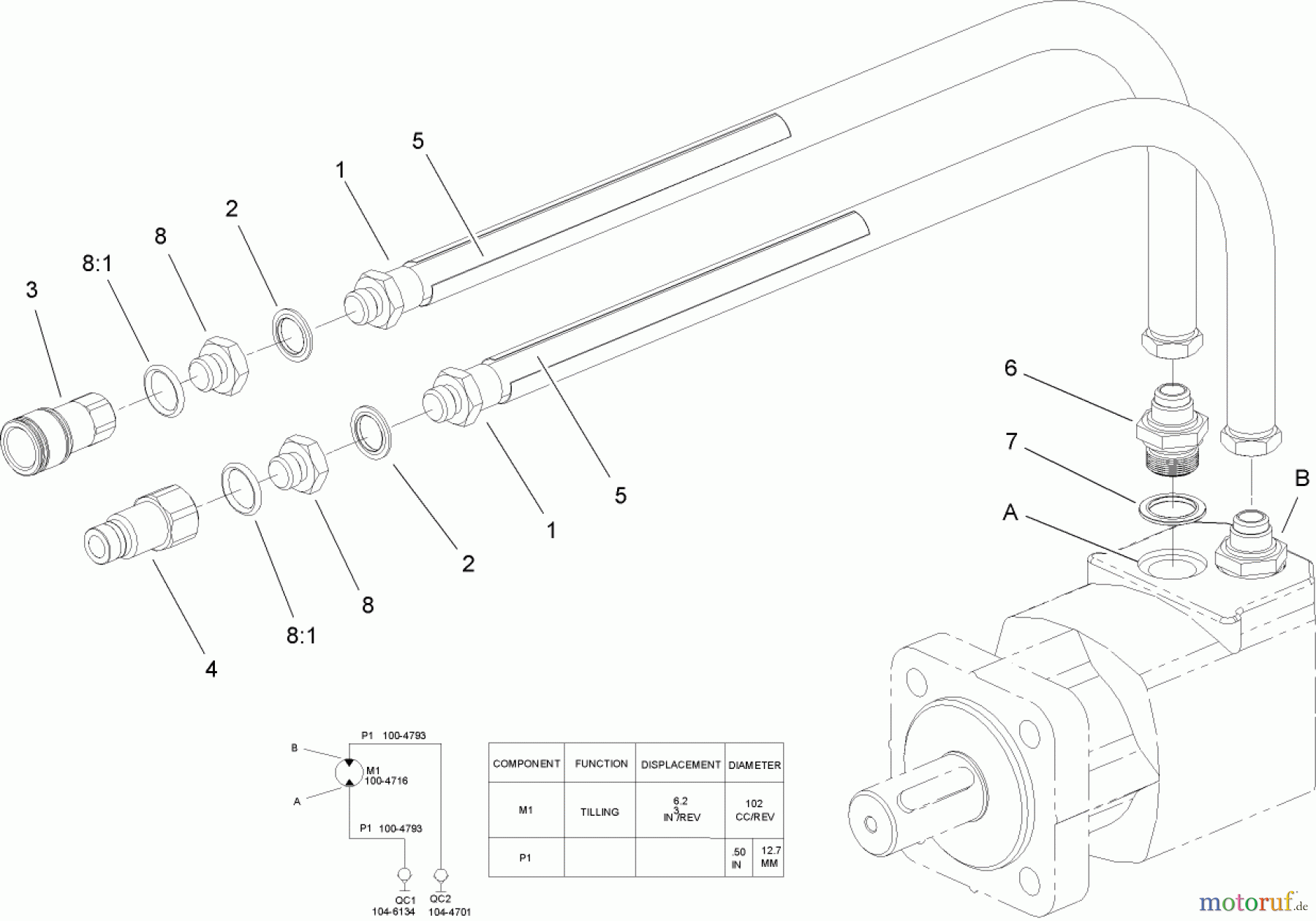  Compact Utility Attachments 23101 - Toro Soil Cultivator, Compact Utility Loaders (SN: 260000001 - 260999999) (2006) HYDRAULIC ASSEMBLY