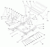 Zerto-Turn Mäher 74240 (Z286E) - Toro Z Master Mower, 62" SFS Side Discharge Deck (SN: 210000001 - 210999999) (2001) Listas de piezas de repuesto y dibujos FRONT FRAME ASSEMBLY