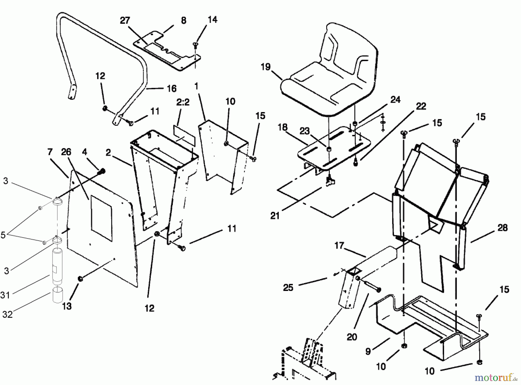  Compact Utility Attachments 23160 - Toro Backhoe, Dingo Compact Utility Loader (SN: 240000146 - 240999999) (2004) SEAT AND MOUNTING ASSEMBLY