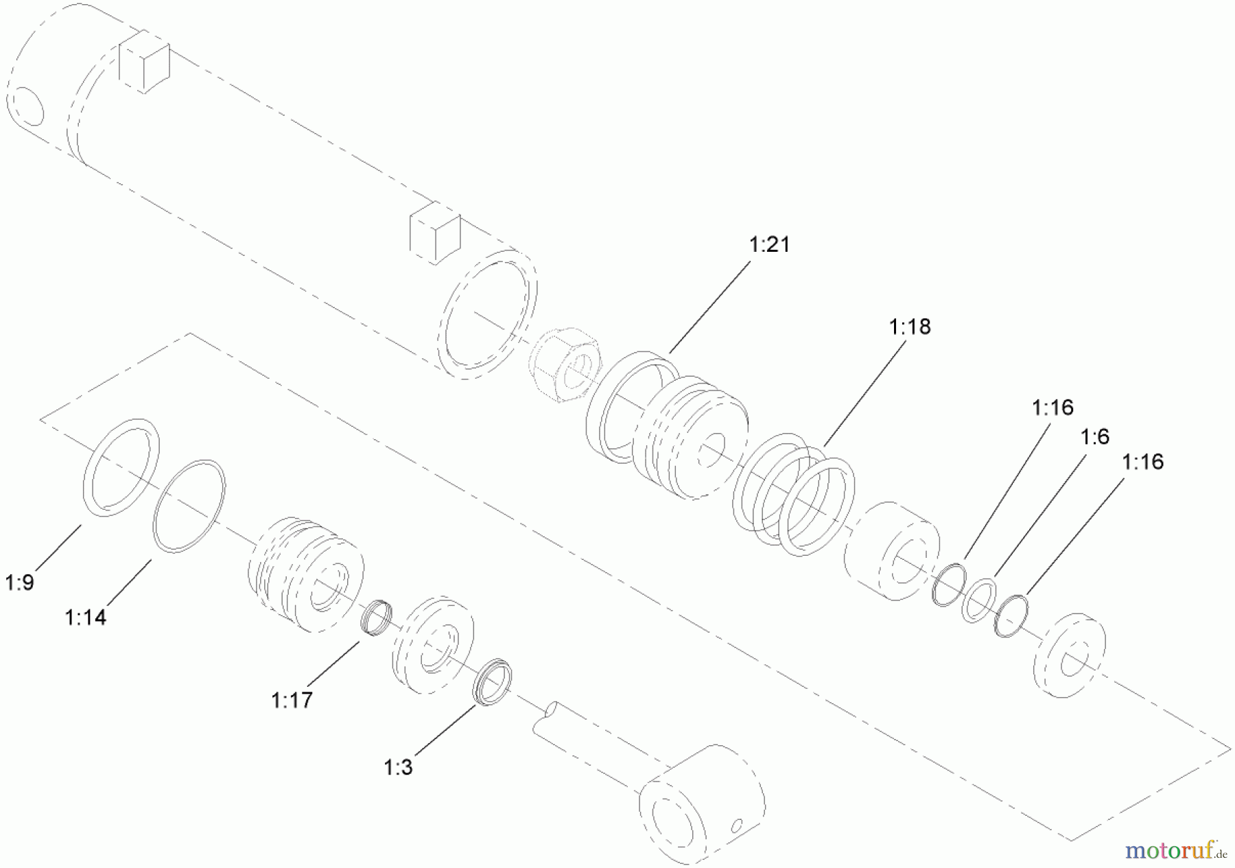  Compact Utility Attachments 23163 - Toro Backhoe, Dingo Compact Utility Loader (SN: 290000001 - 290999999) (2009) HYDRAULIC CYLINDER ASSEMBLY NO. 107-9471