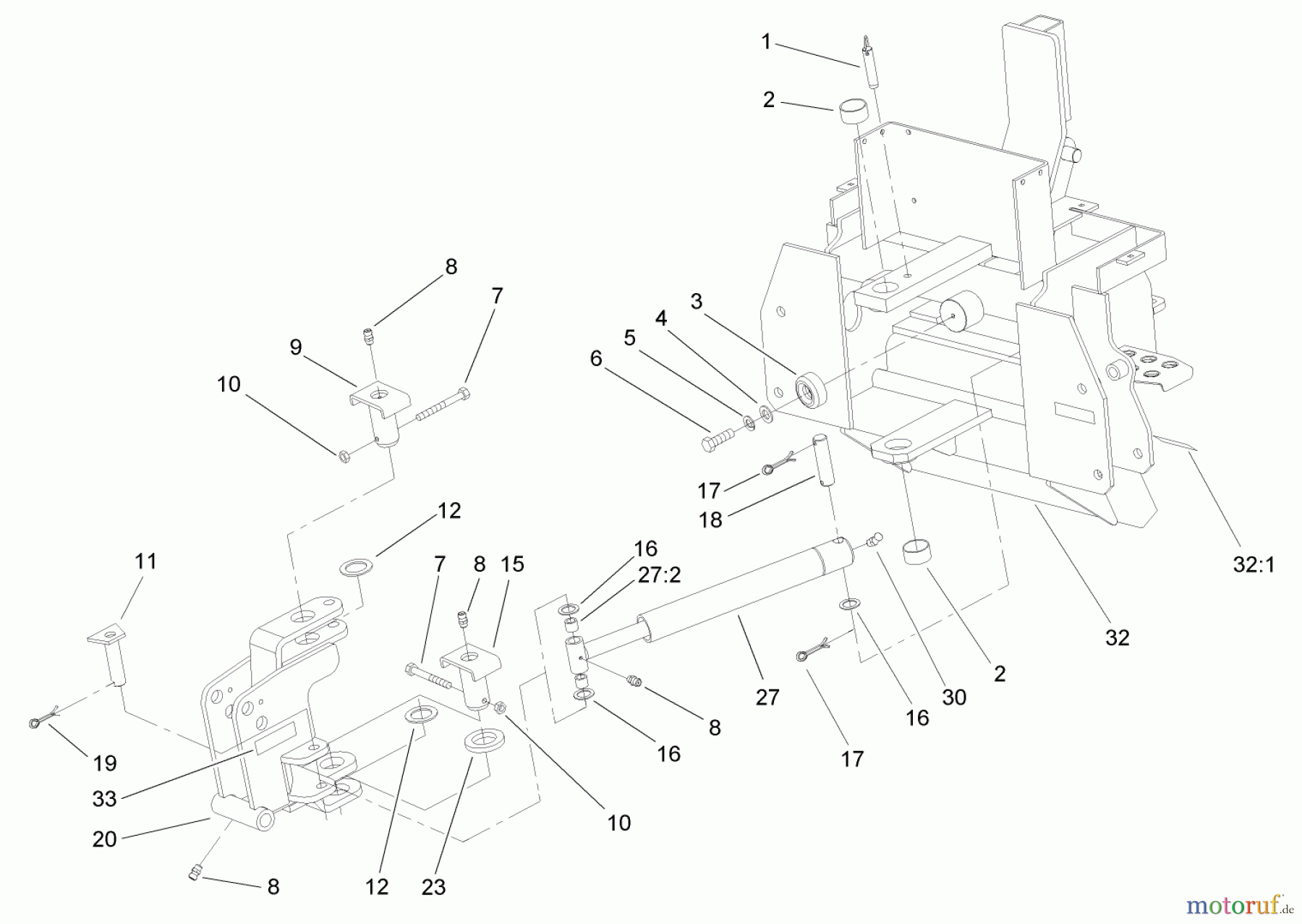  Compact Utility Attachments 23163 - Toro Backhoe, Dingo Compact Utility Loader (SN: 280000001 - 280999999) (2008) MAIN AND SWING FRAME ASSEMBLY