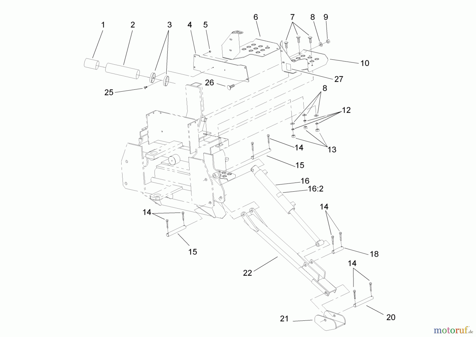  Compact Utility Attachments 23163 - Toro Backhoe, Dingo Compact Utility Loader (SN: 260000001 - 260999999) (2006) STABILIZER LEG ASSEMBLY