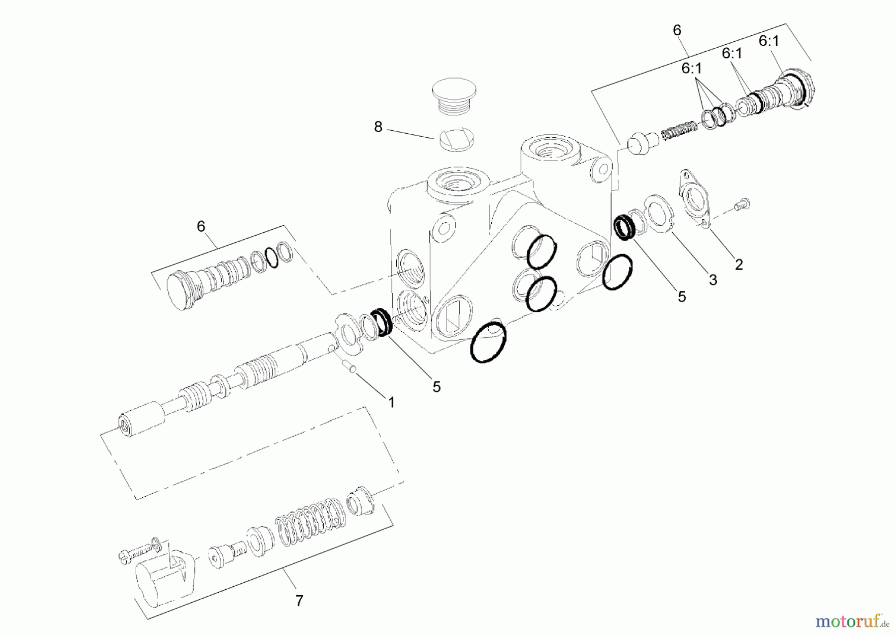  Compact Utility Attachments 23163 - Toro Backhoe, Dingo Compact Utility Loader (SN: 280000001 - 280999999) (2008) VALVE SECTION ASSEMBLY NO. 108-5697