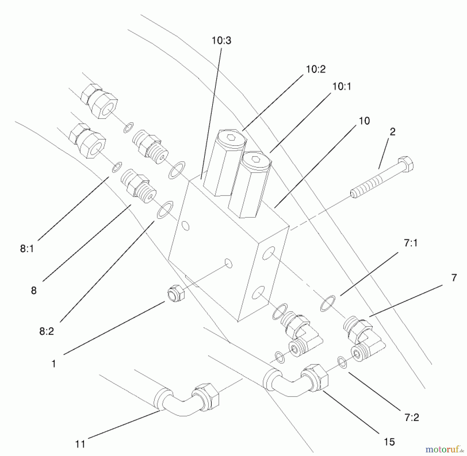  Compact Utility Attachments 99-4360 - Toro Hydraulic Relief Valve Kit, Dingo Compact Utility Loader RELIEF VALVE ASSEMBLY