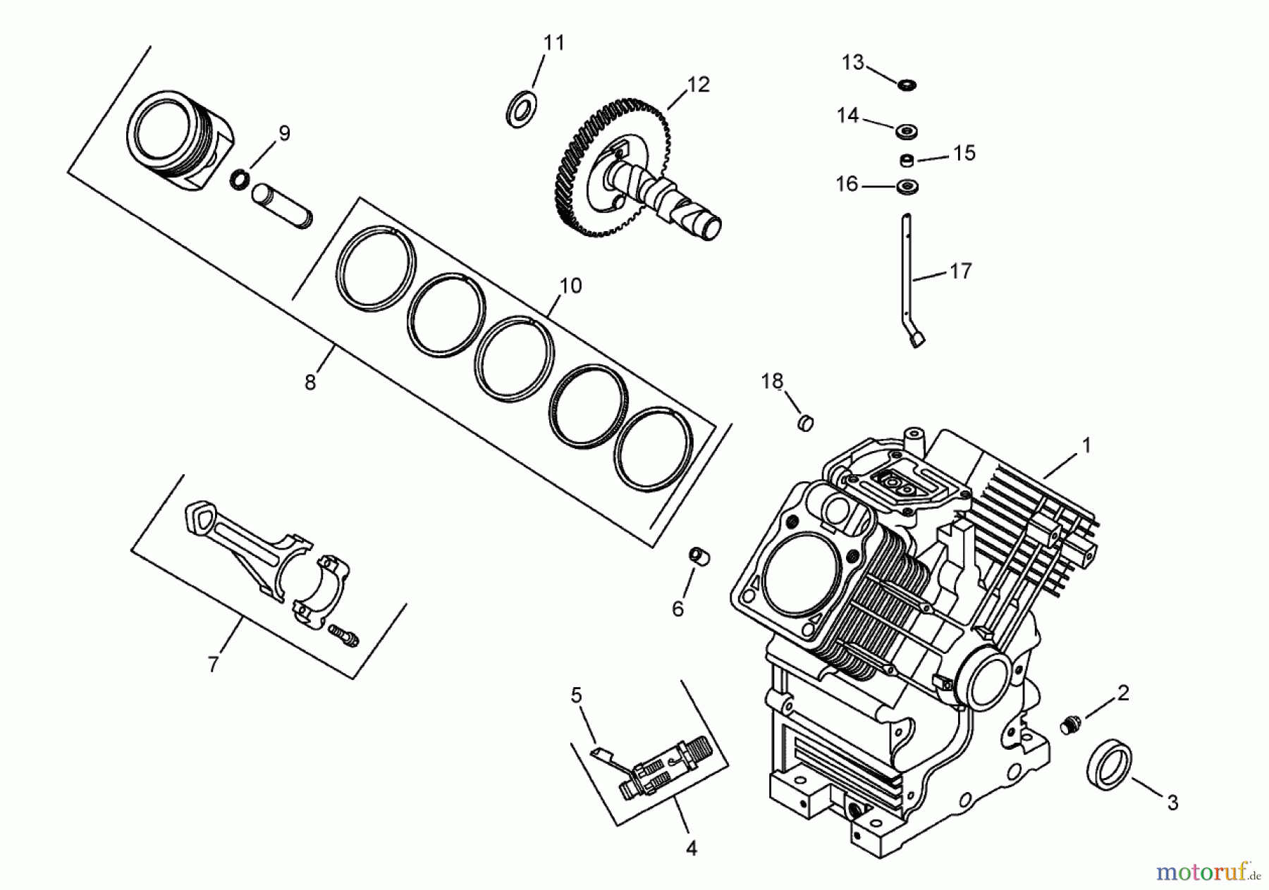  Zerto-Turn Mäher 74262TE (Z500) - Toro Z Master Mower, 152cm TURBO FORCE Side Discharge Deck (SN: 260000001 - 260999999) (2006) CRANKCASE ASSEMBLY KOHLER CH750-0010