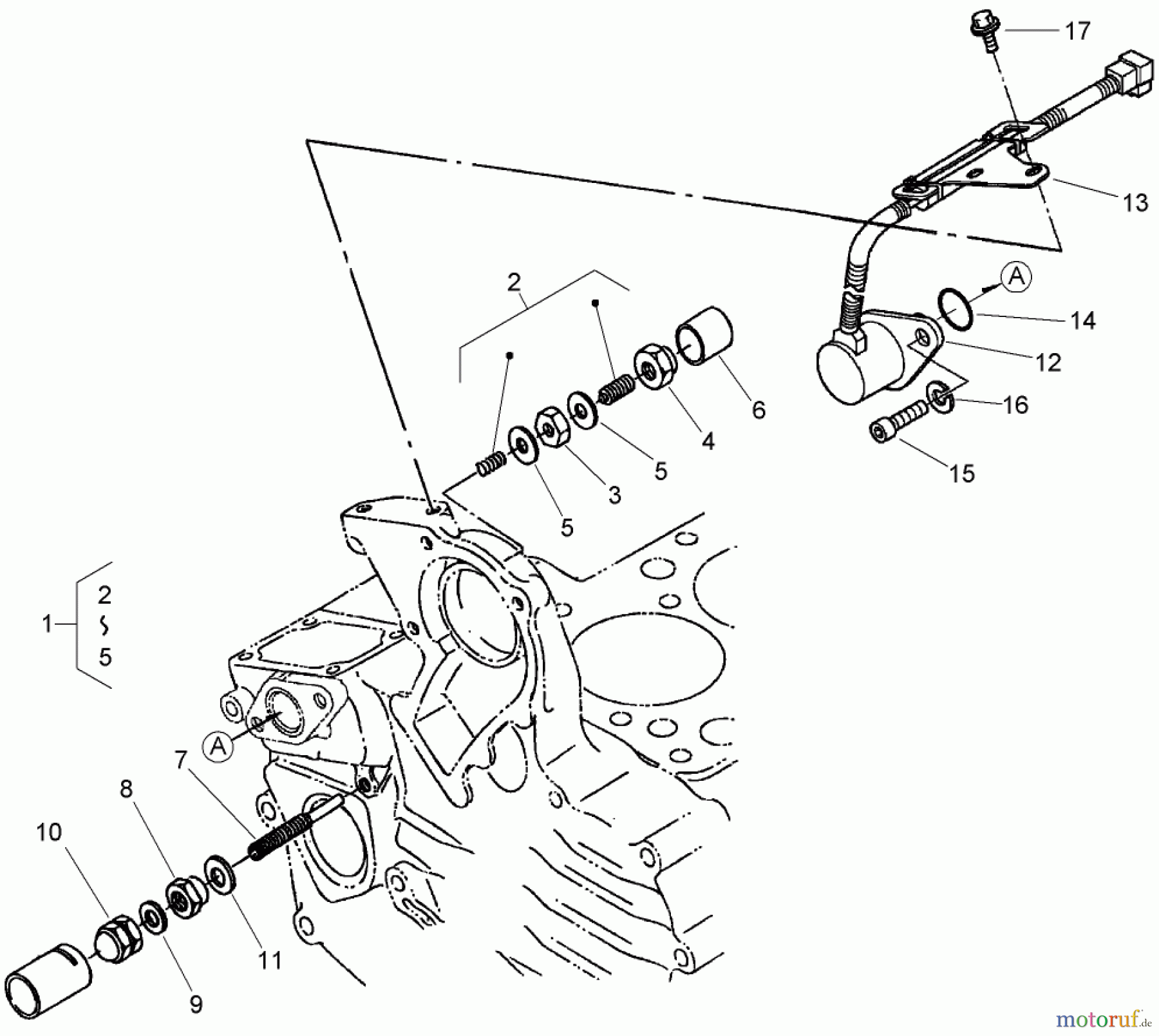  Zerto-Turn Mäher 74264TE (Z580-D) - Toro Z Master Mower, 132cm TURBO FORCE Side Discharge Deck (SN: 280000001 - 280999999) (2008) IDLE APPARATUS AND STOP SOLENOID ASSEMBLY