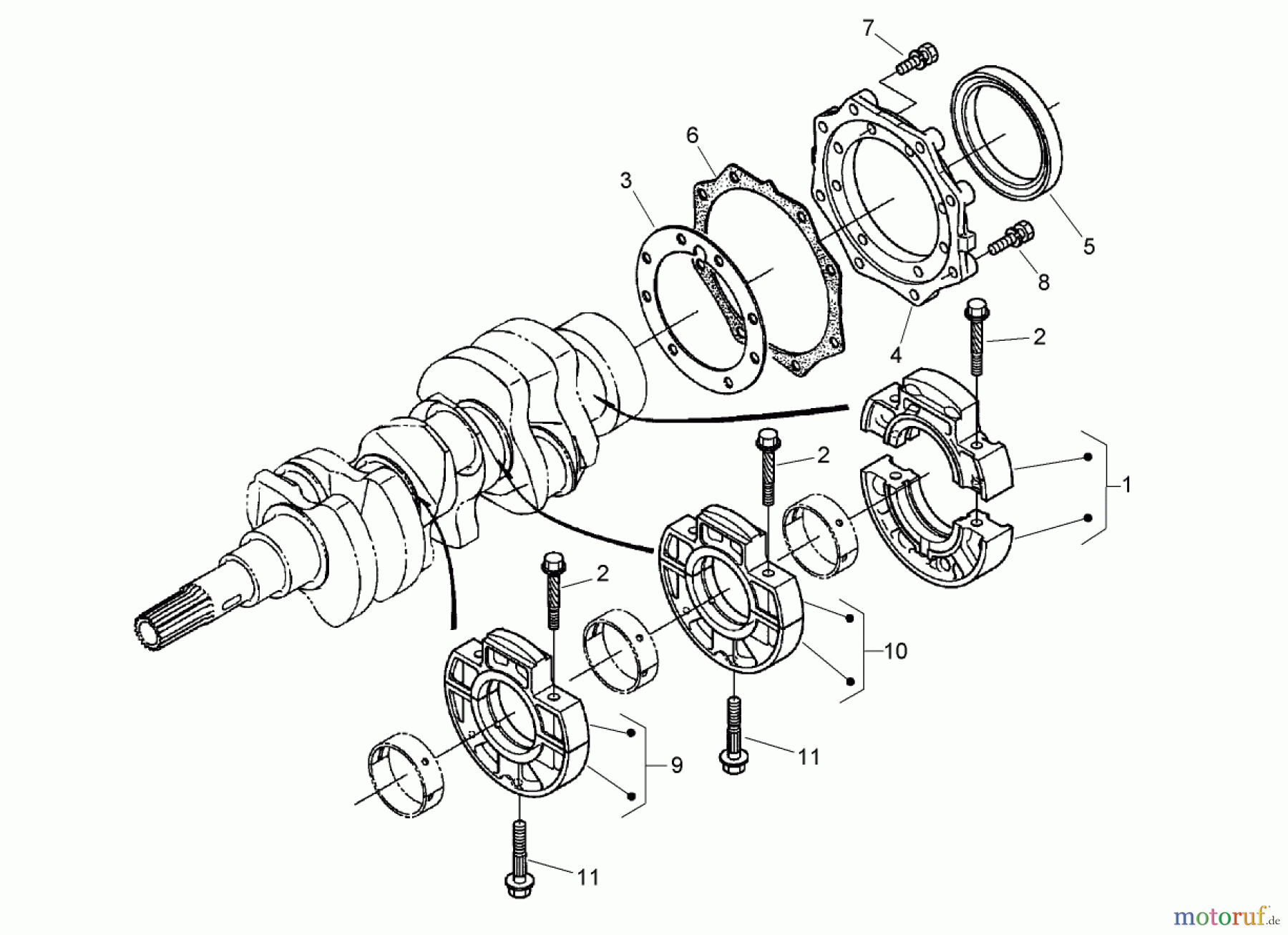  Zerto-Turn Mäher 74264TE (Z580-D) - Toro Z Master Mower, 132cm TURBO FORCE Side Discharge Deck (SN: 280000001 - 280999999) (2008) MAIN BEARING CASE ASSEMBLY