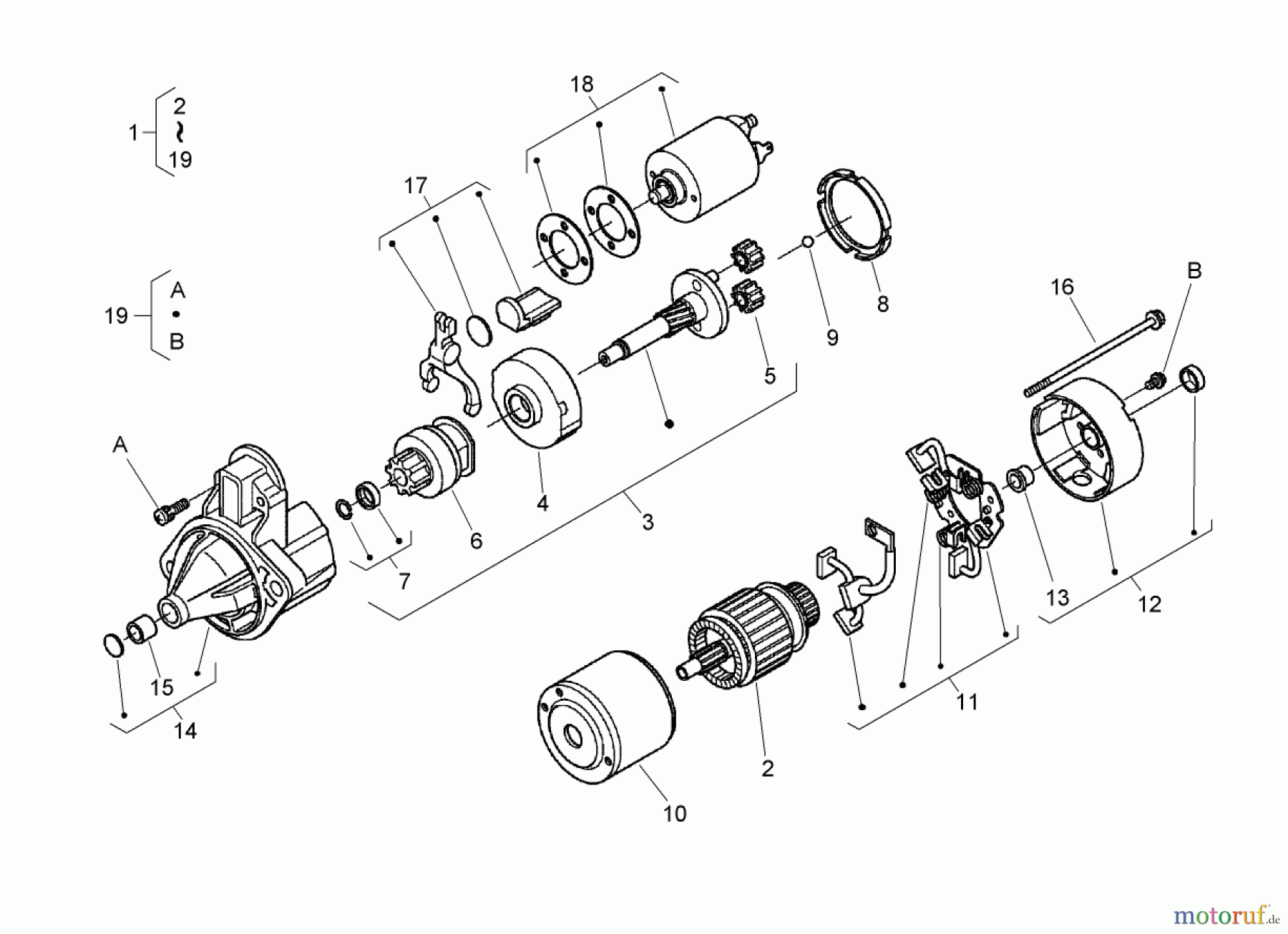  Zerto-Turn Mäher 74264TE (Z580-D) - Toro Z Master Mower, 132cm TURBO FORCE Side Discharge Deck (SN: 280000001 - 280999999) (2008) STARTER ASSEMBLY