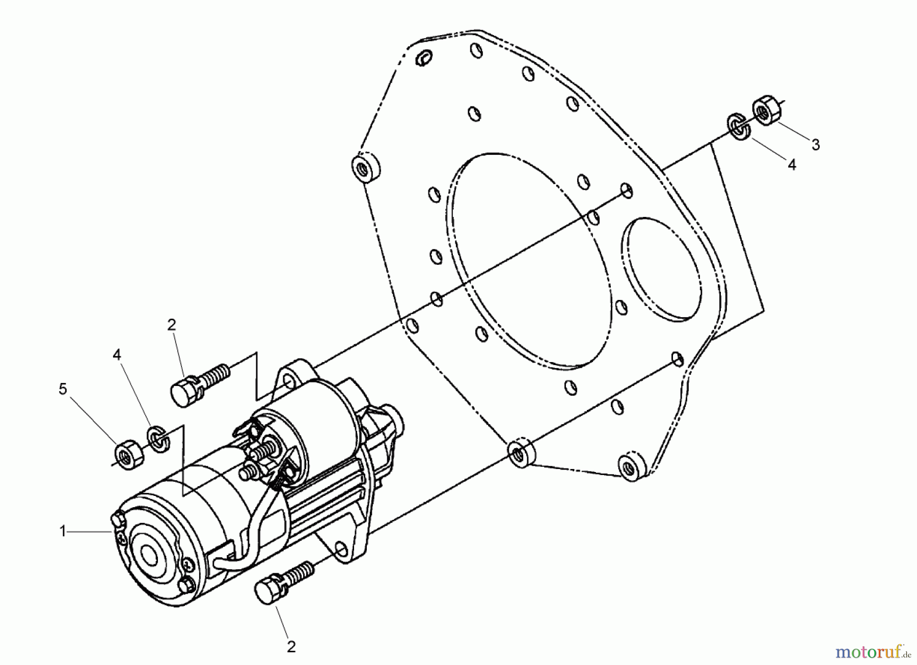  Zerto-Turn Mäher 74264TE (Z580-D) - Toro Z Master Mower, 132cm TURBO FORCE Side Discharge Deck (SN: 280000001 - 280999999) (2008) STARTER INSTALLATION ASSEMBLY