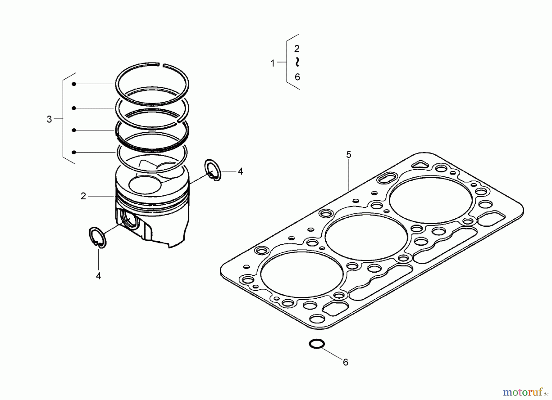  Zerto-Turn Mäher 74264TE (Z593-D) - Toro Z Master Mower, 132cm TURBO FORCE Side Discharge Deck (SN: 270000001 - 270999999) (2007) PISTON KIT