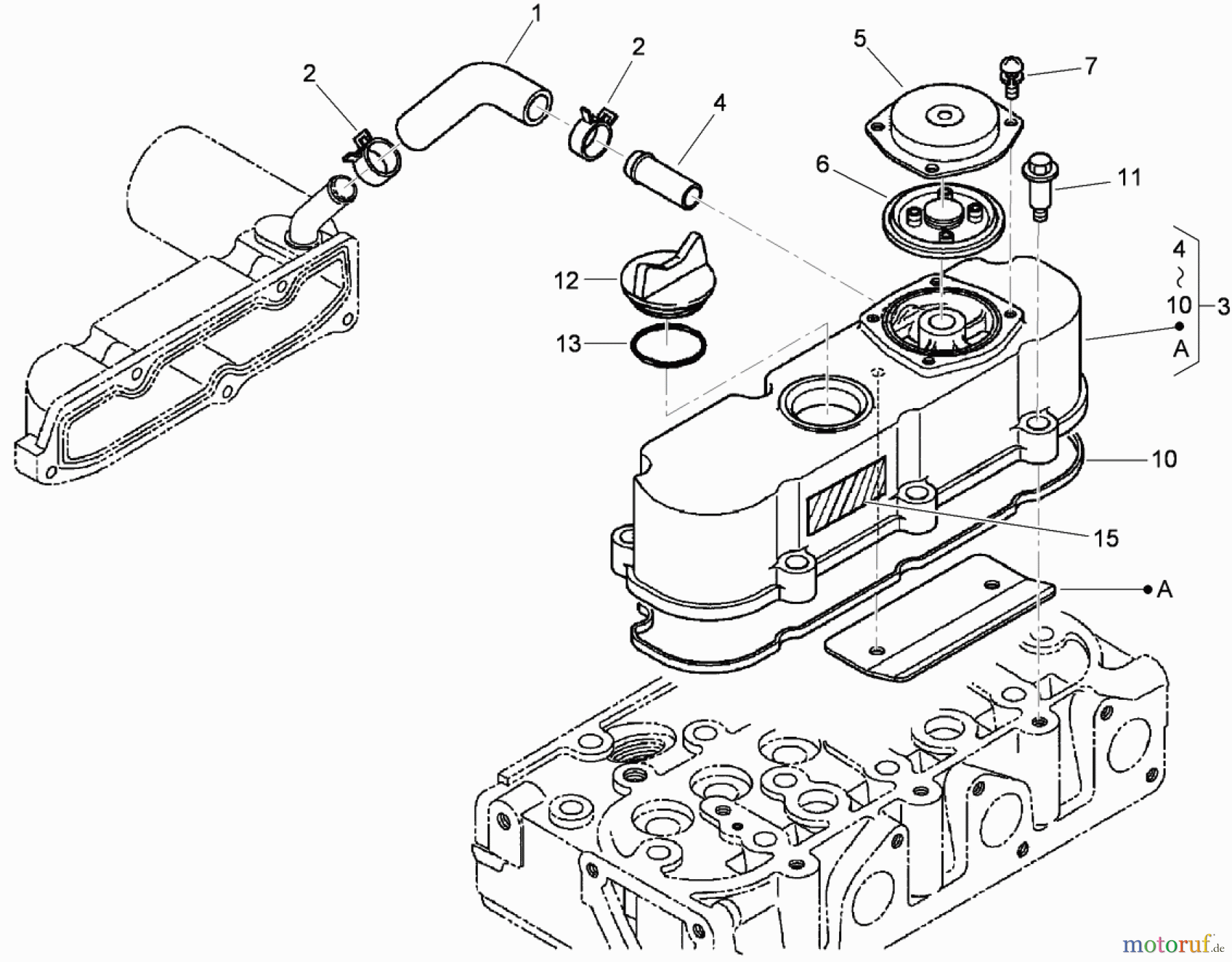  Zerto-Turn Mäher 74265TE (Z580-D) - Toro Z Master Mower, 152cm TURBO FORCE Side Discharge Deck (SN: 290000001 - 290999999) (2009) CYLINDER HEAD COVER ASSEMBLY