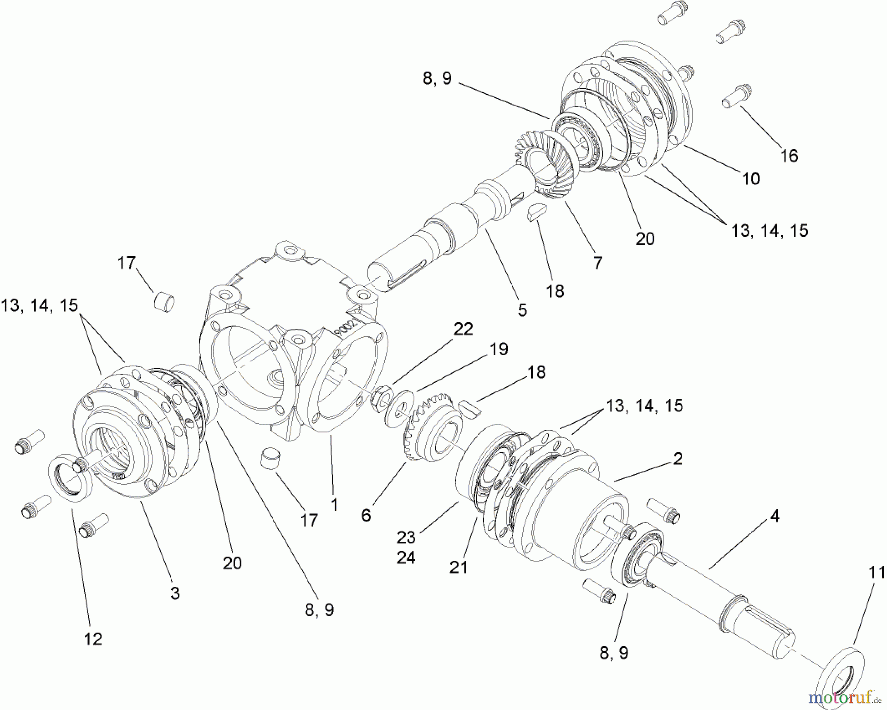  Zerto-Turn Mäher 74265TE (Z580-D) - Toro Z Master Mower, 152cm TURBO FORCE Side Discharge Deck (SN: 290000001 - 290999999) (2009) GEARBOX ASSEMBLY NO. 107-9887