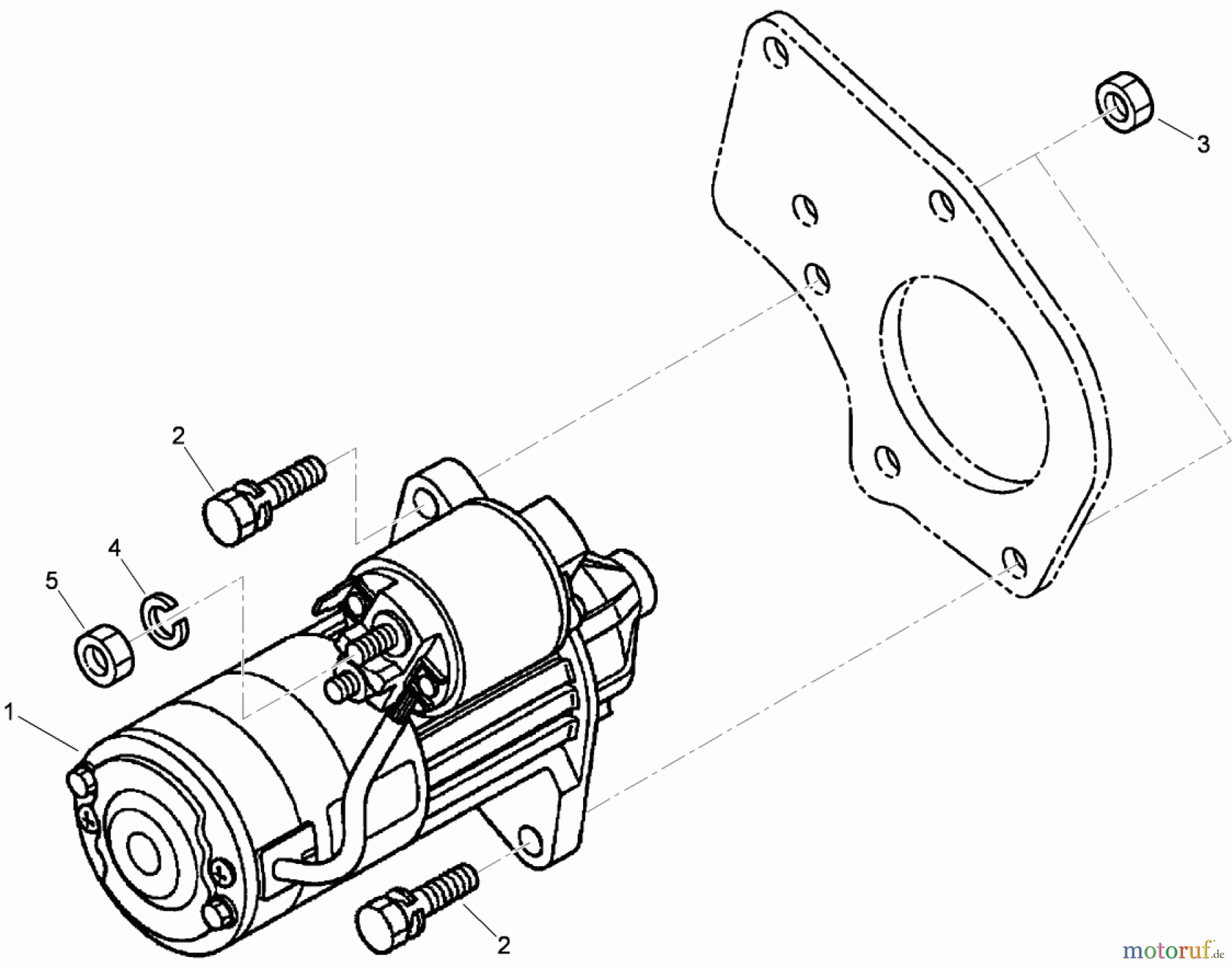  Zerto-Turn Mäher 74265TE (Z580-D) - Toro Z Master Mower, 152cm TURBO FORCE Side Discharge Deck (SN: 290000001 - 290999999) (2009) STARTER ASSEMBLY