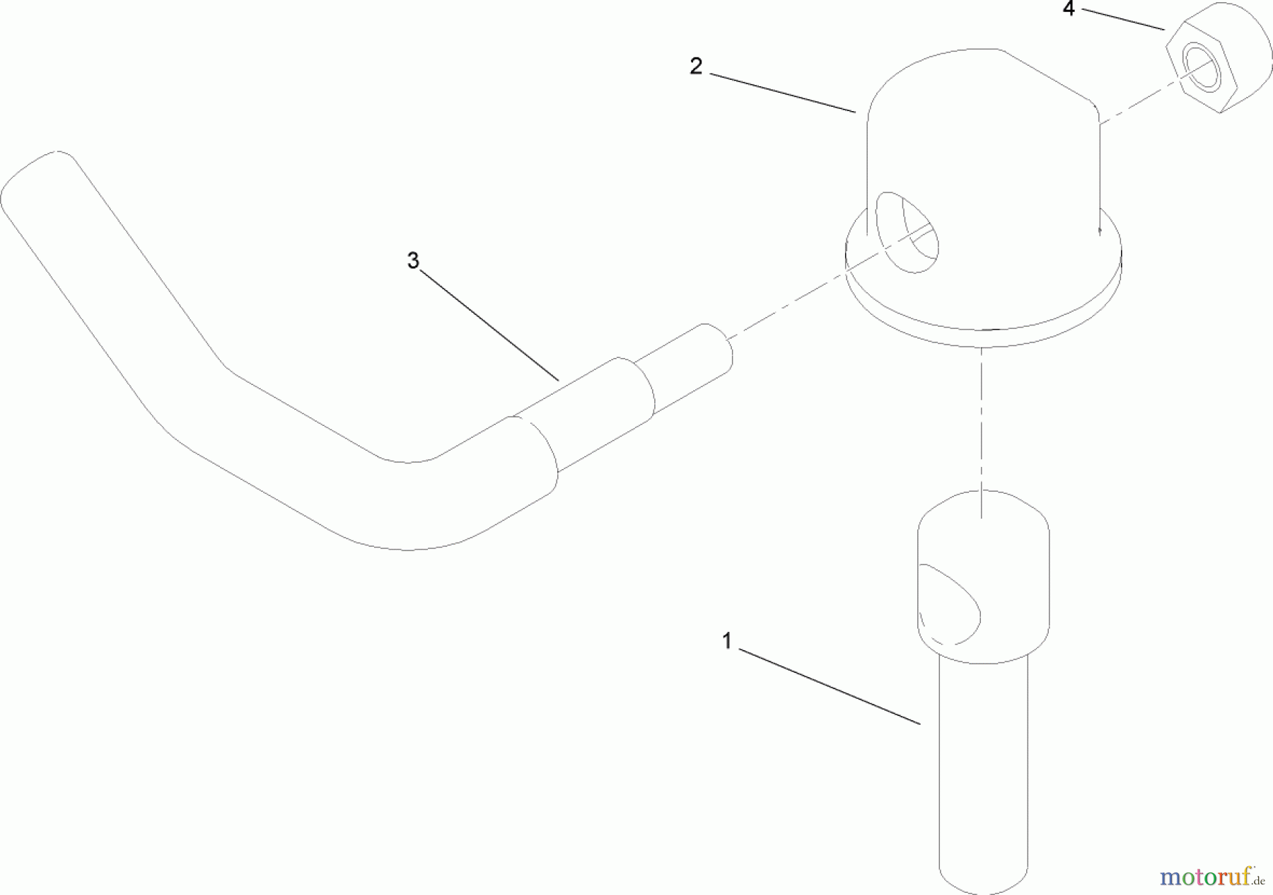  Zerto-Turn Mäher 74265TE (Z580-D) - Toro Z Master Mower, 152cm TURBO FORCE Side Discharge Deck (SN: 310000001 - 310999999) (2010) LEVER ASSEMBLY NO. 107-1664