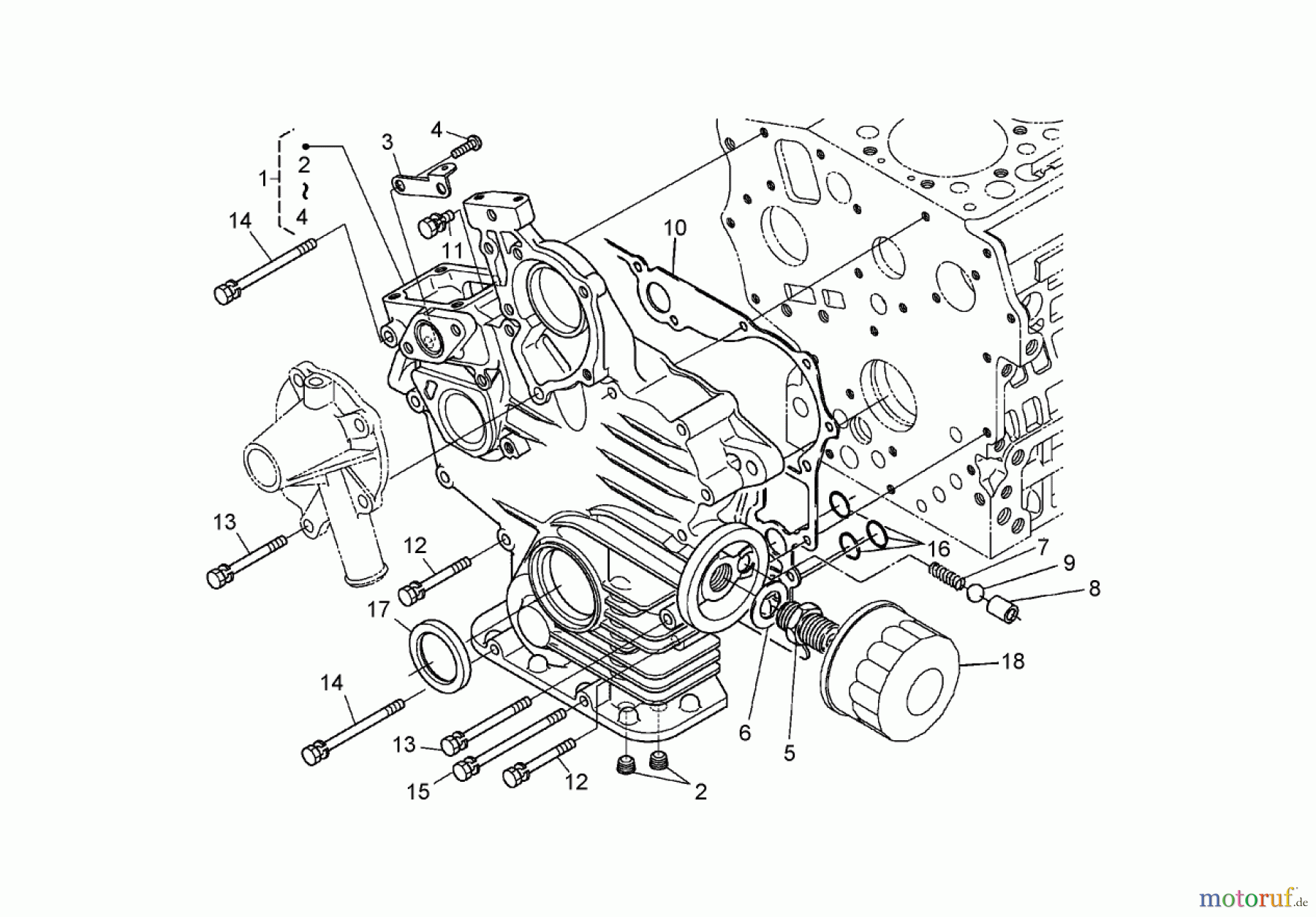  Zerto-Turn Mäher 74265TE (Z593-D) - Toro Z Master Mower, 152cm TURBO FORCE Side Discharge Deck (SN: 260000001 - 260999999) (2006) GEAR CASE AND OIL FILTER CARTRIDGE ASSEMBLY