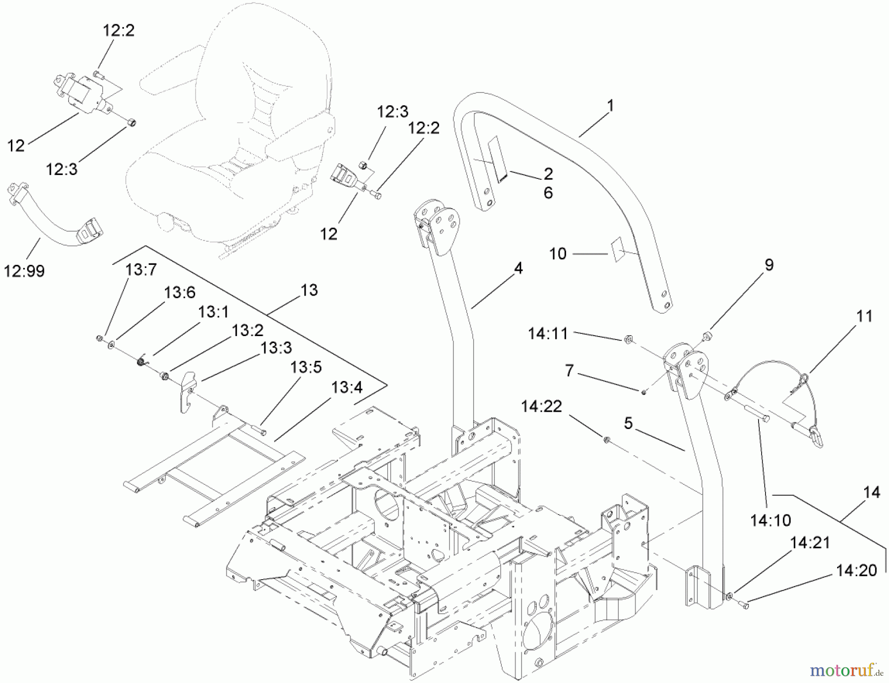  Zerto-Turn Mäher 74268 (Z597-D) - Toro Z Master Mower, 60