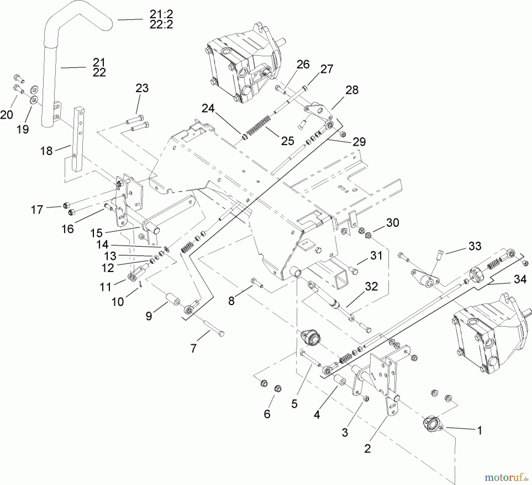  Zerto-Turn Mäher 74268TE (Z597-D) - Toro Z Master Mower, 152cm TURBO FORCE Side Discharge Deck (SN: 240000001 - 240999999) (2004) MOTION CONTROL ASSEMBLY