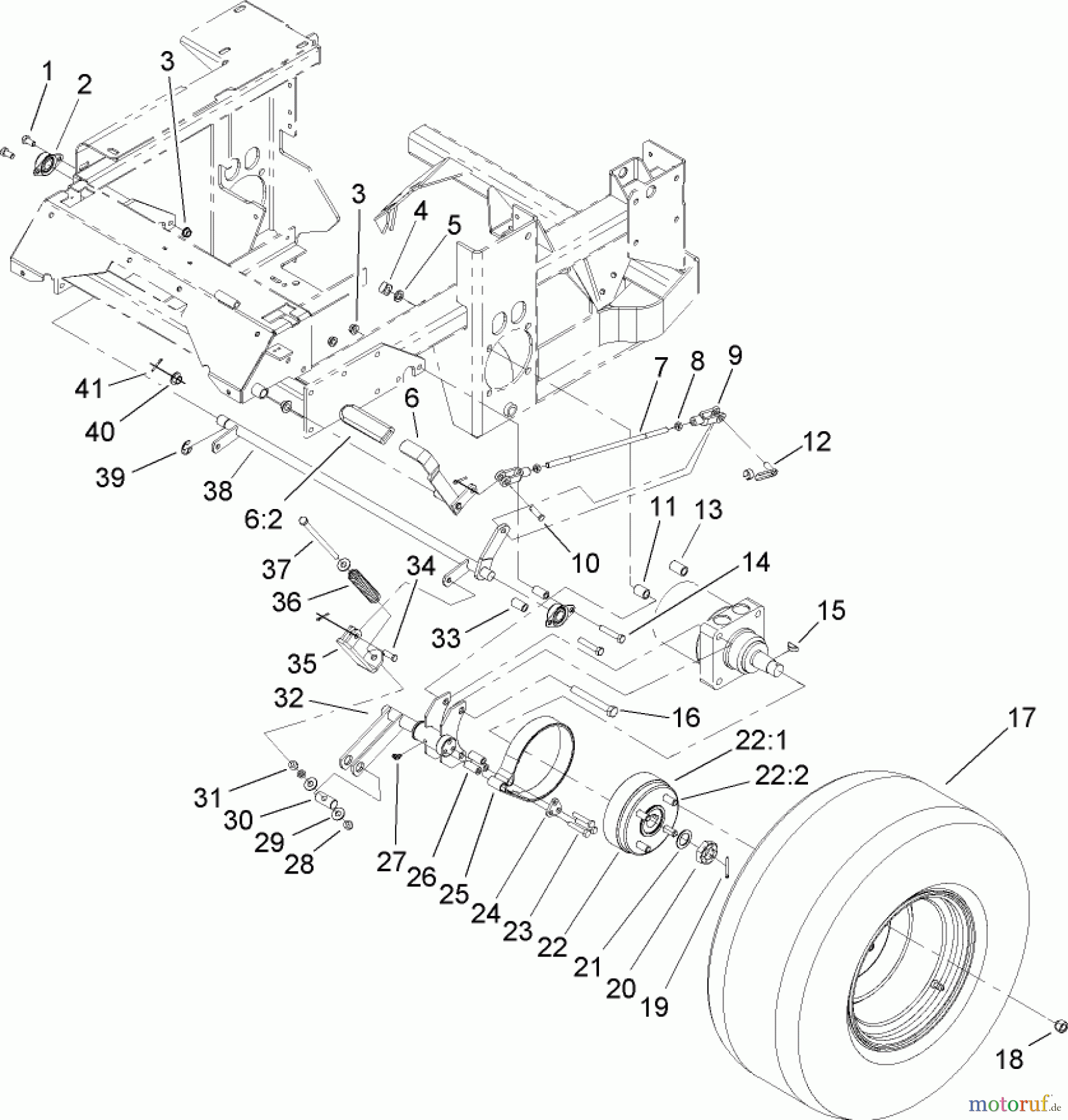  Zerto-Turn Mäher 74268TE (Z597-D) - Toro Z Master Mower, 152cm TURBO FORCE Side Discharge Deck (SN: 240000001 - 240999999) (2004) WHEEL AND BRAKE ASSEMBLY