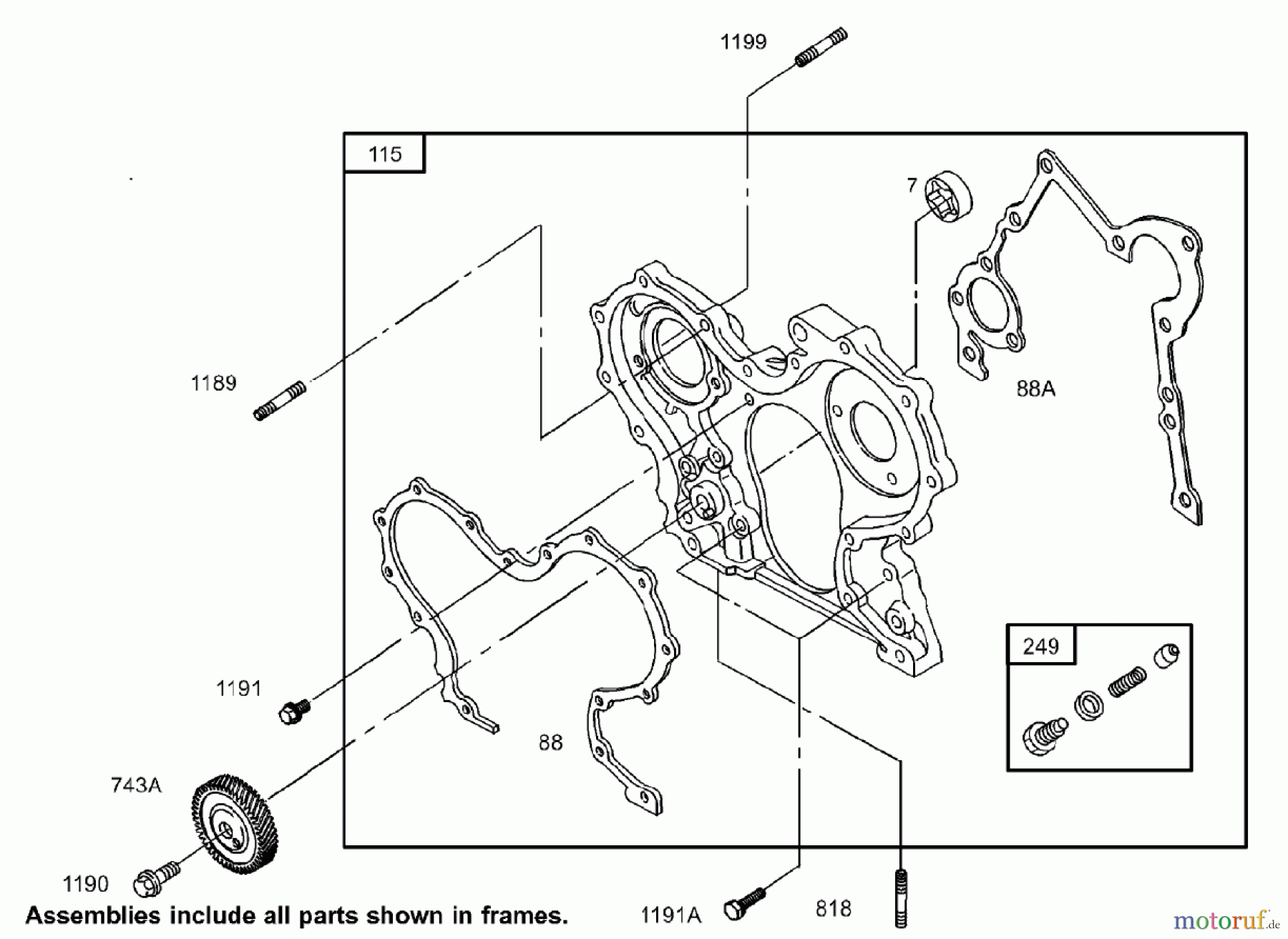  Zerto-Turn Mäher 74269TE (Z597-D) - Toro Z Master Mower, 182cm TURBO FORCE Side Discharge Deck (SN: 260000001 - 260999999) (2006) GEAR HOUSING ASSEMBLY