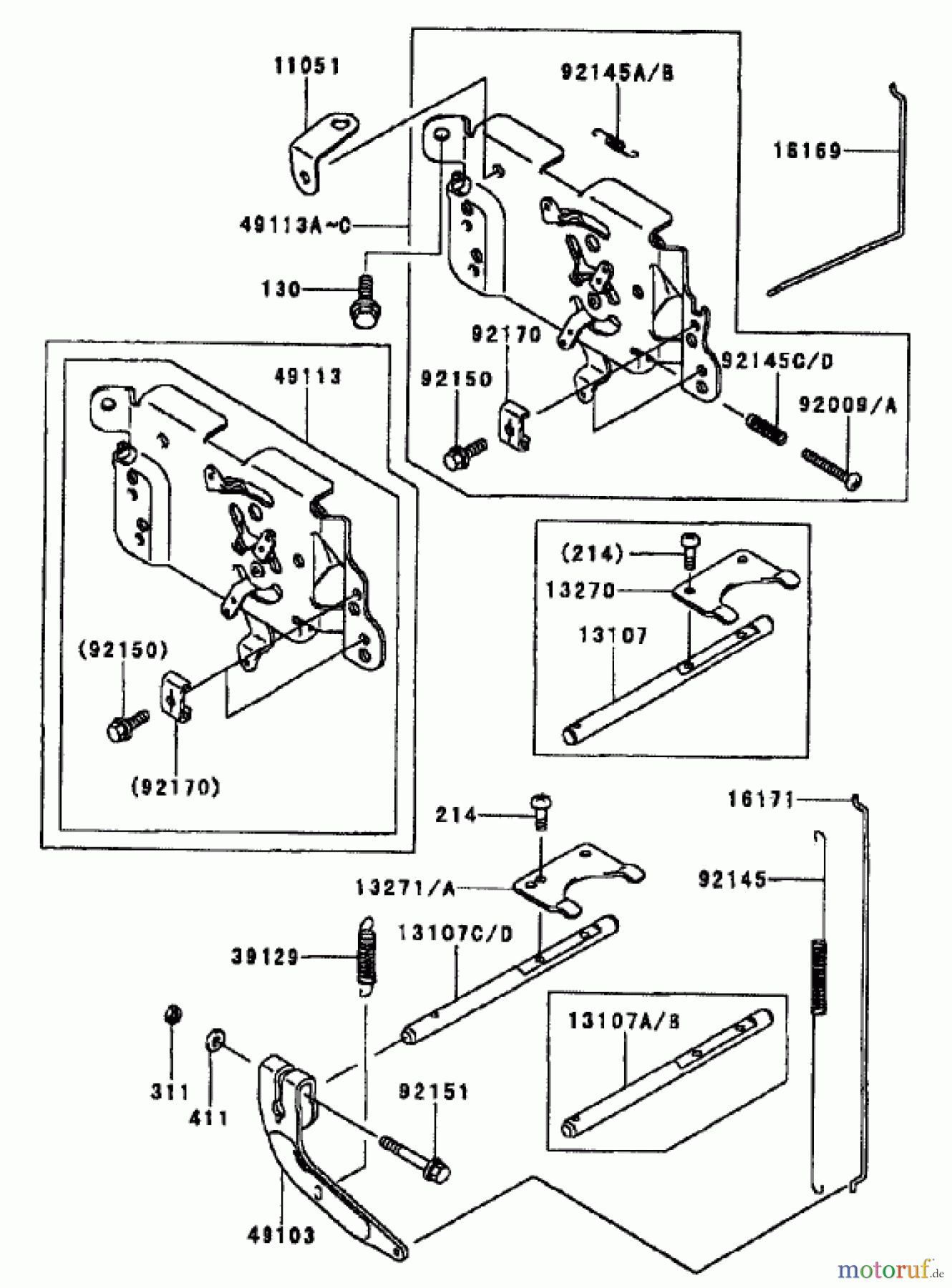  Zerto-Turn Mäher 74270 (Z147) - Toro Z Master Mower, 112cm SFS Side Discharge Deck (SN: 210000001 - 210999999) (2001) CONTROL EQUIPMENT ASSEMBLY KAWASAKI FH500V-DS10